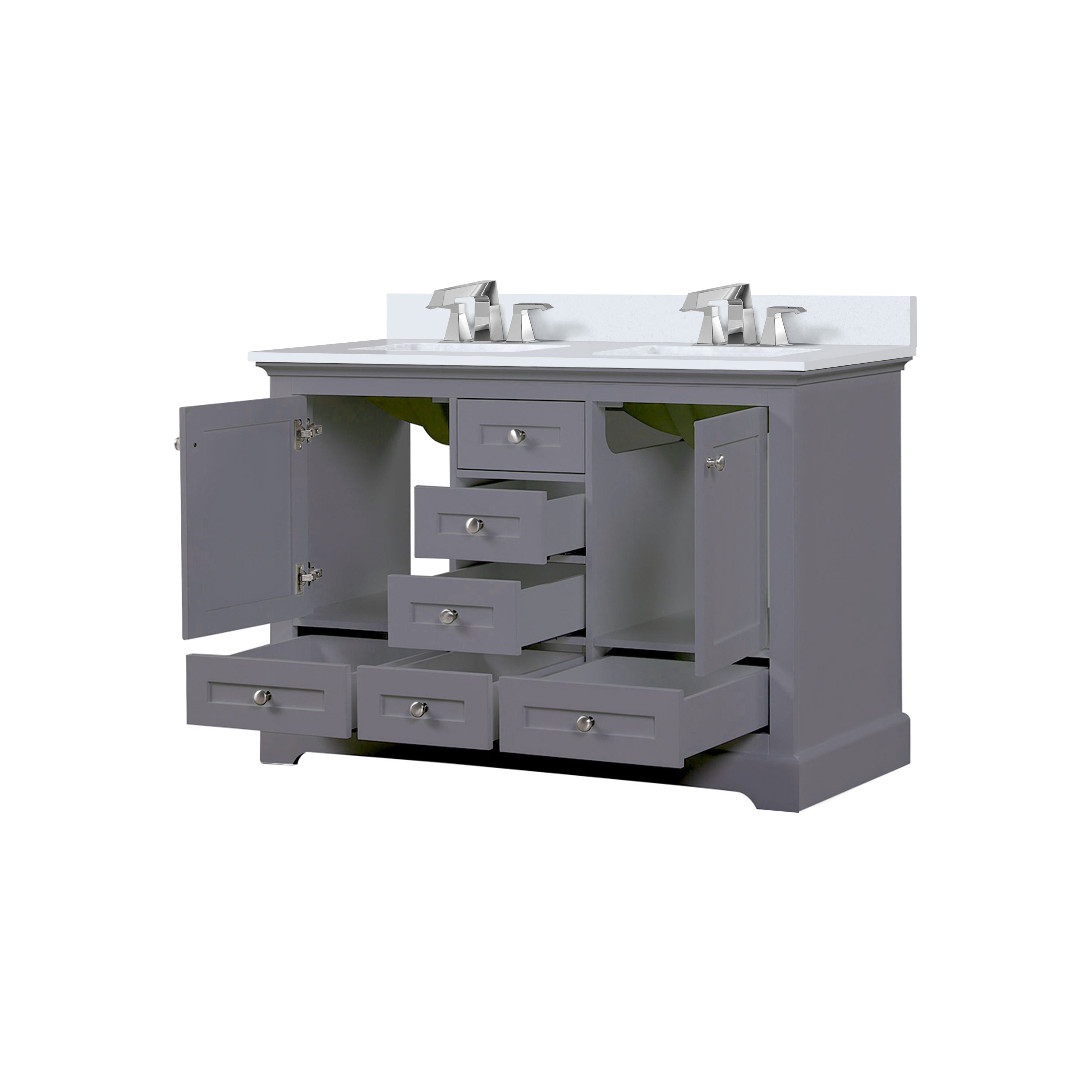 Dukes 48 in. W x 22 in. D Dark Grey Double Bath Vanity