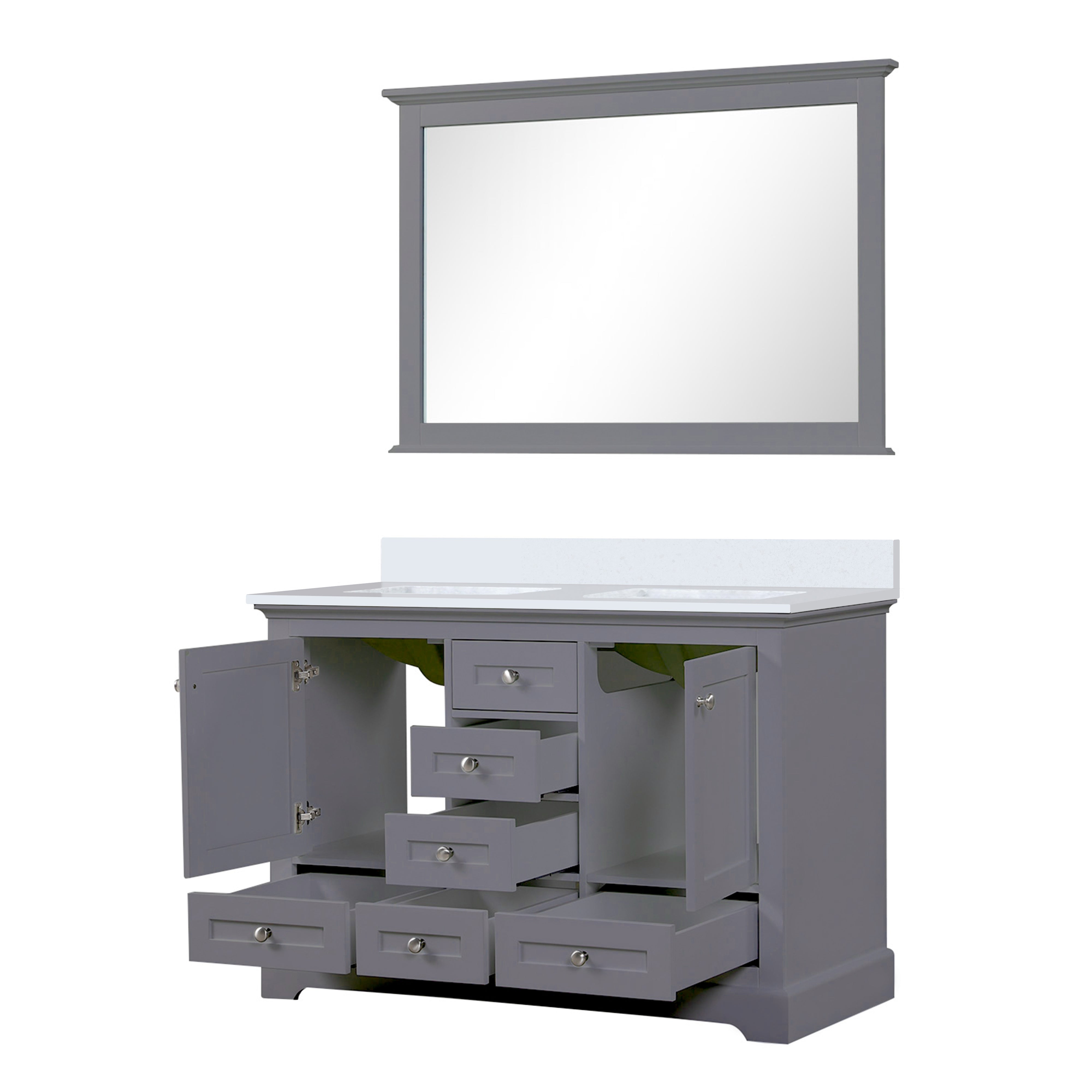 Dukes 48 in. W x 22 in. D Dark Grey Double Bath Vanity