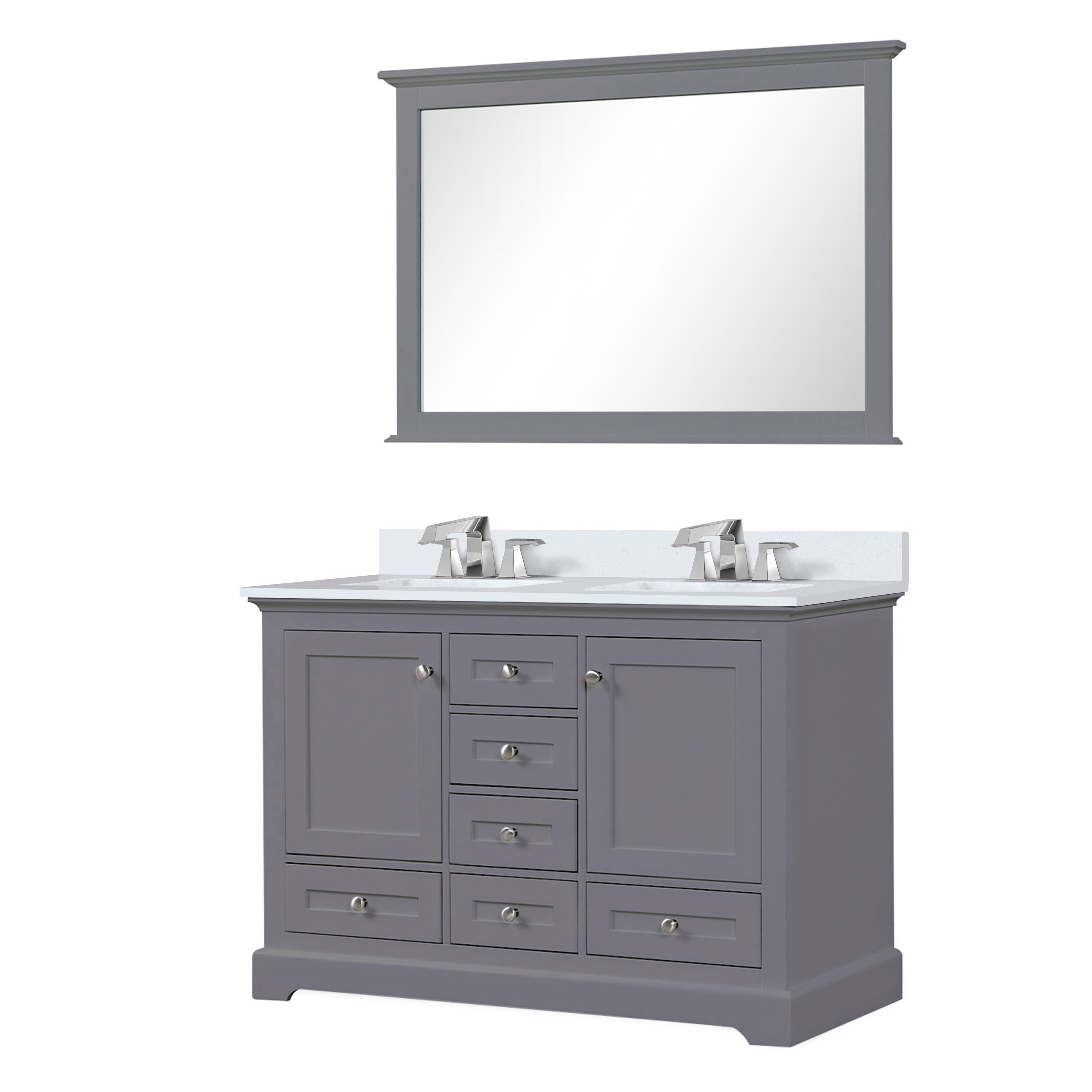 Dukes 48 in. W x 22 in. D Dark Grey Double Bath Vanity