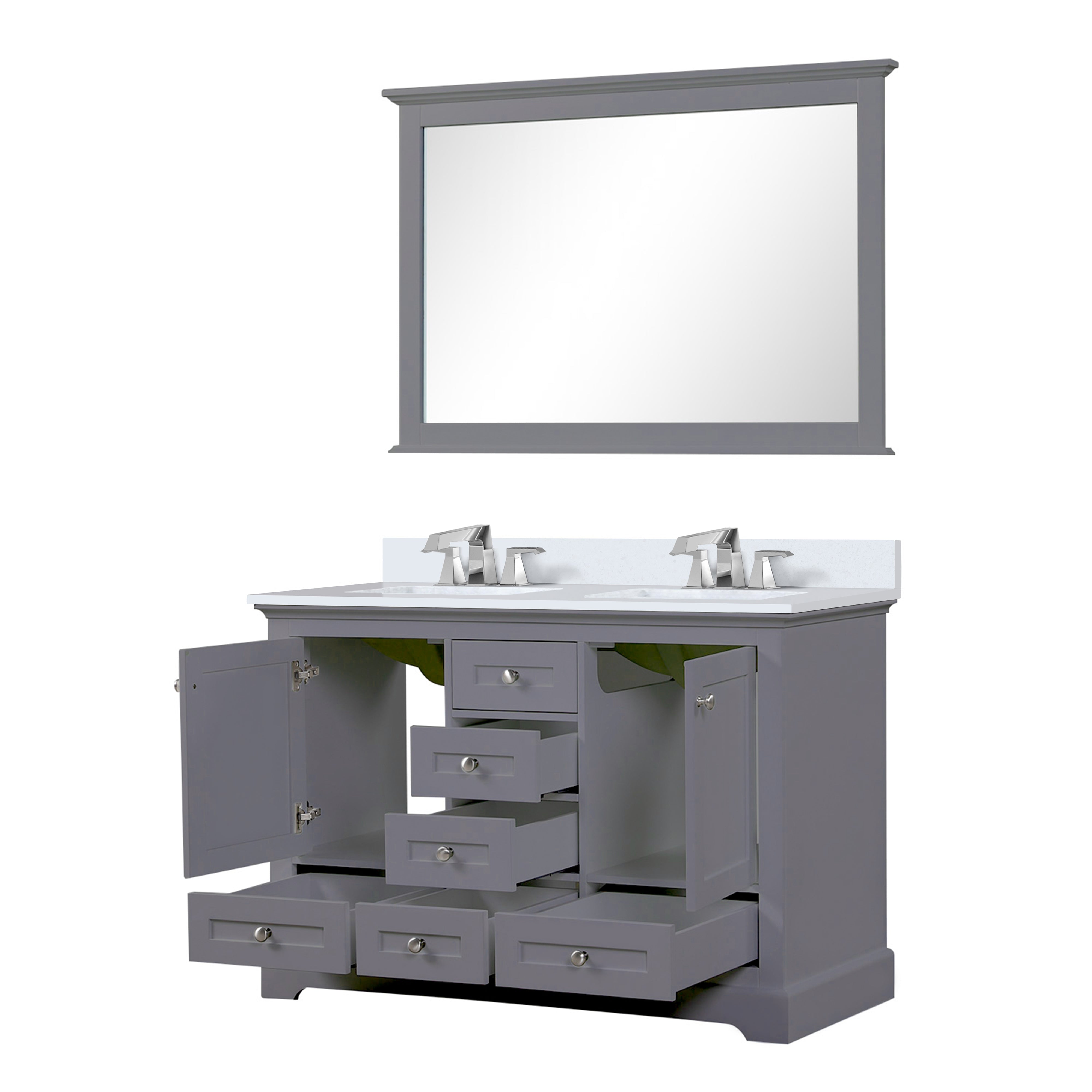 Dukes 48 in. W x 22 in. D Dark Grey Double Bath Vanity