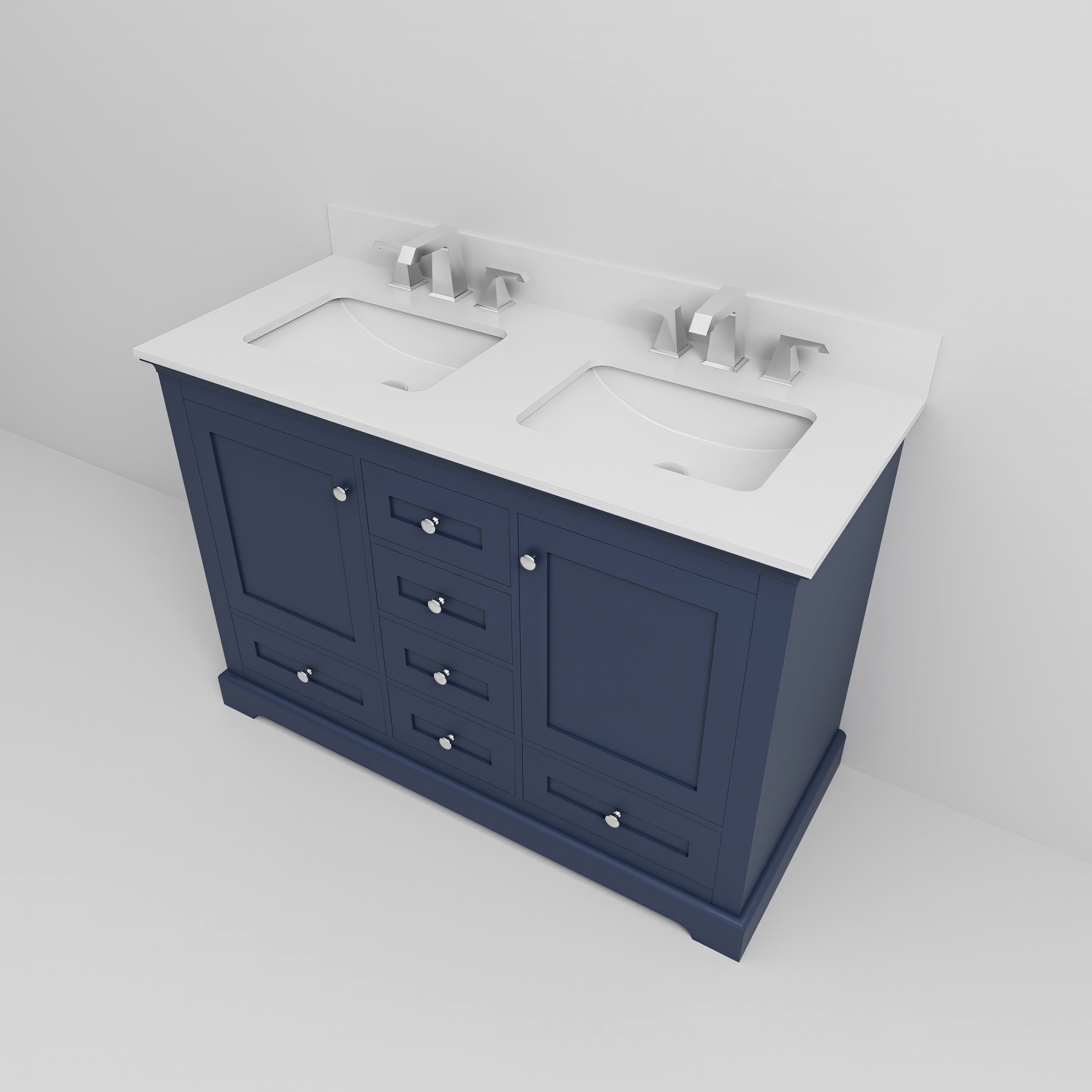 Dukes 48 in. W x 22 in. D Navy Blue Double Bath Vanity