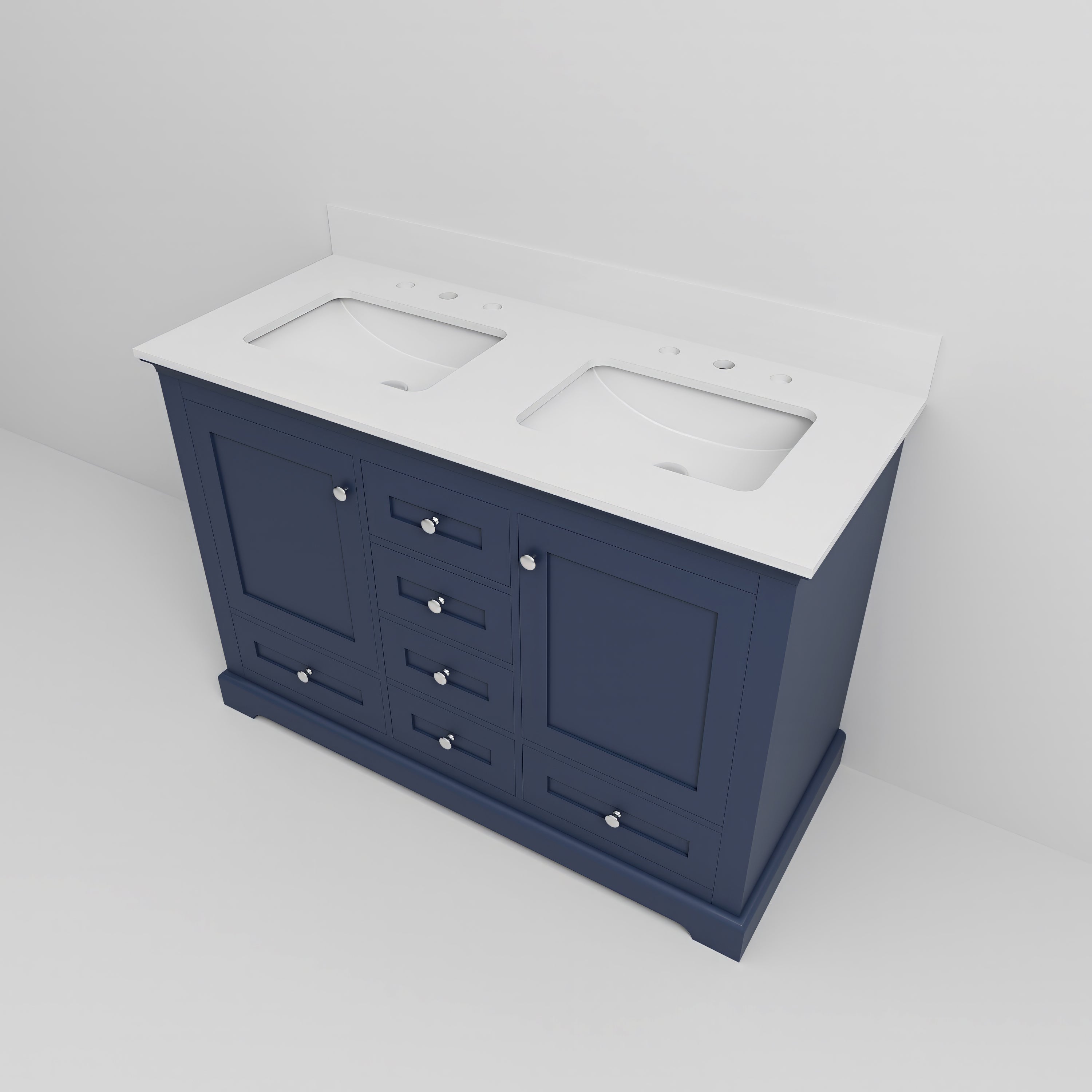 Dukes 48 in. W x 22 in. D Navy Blue Double Bath Vanity