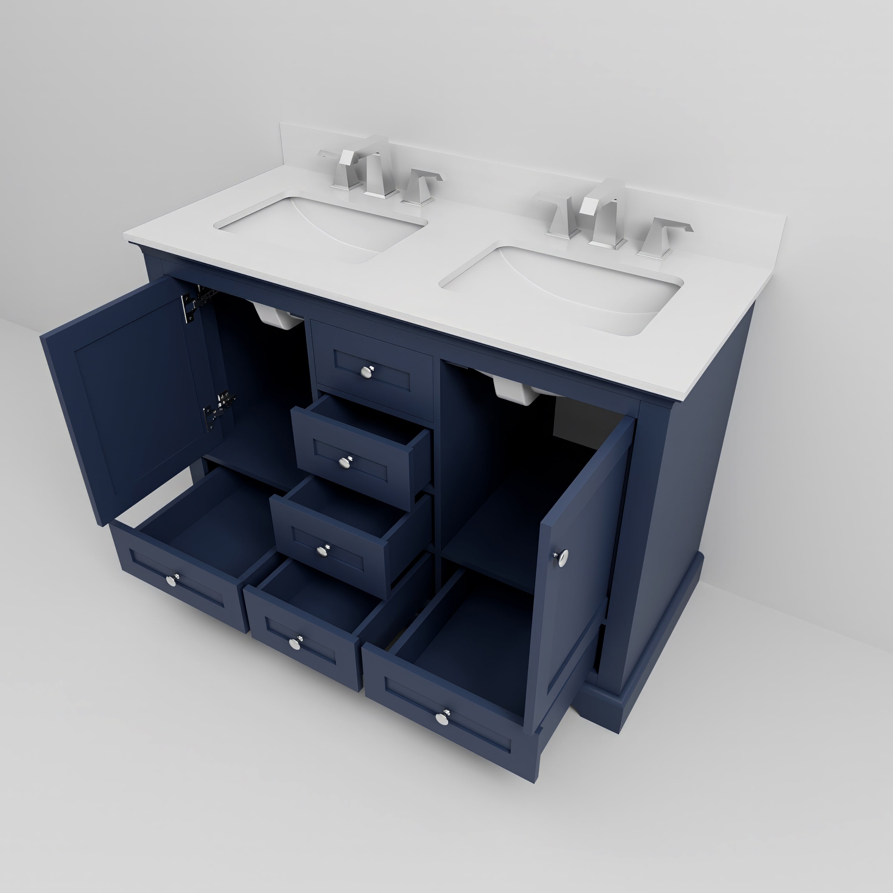 Dukes 48 in. W x 22 in. D Navy Blue Double Bath Vanity