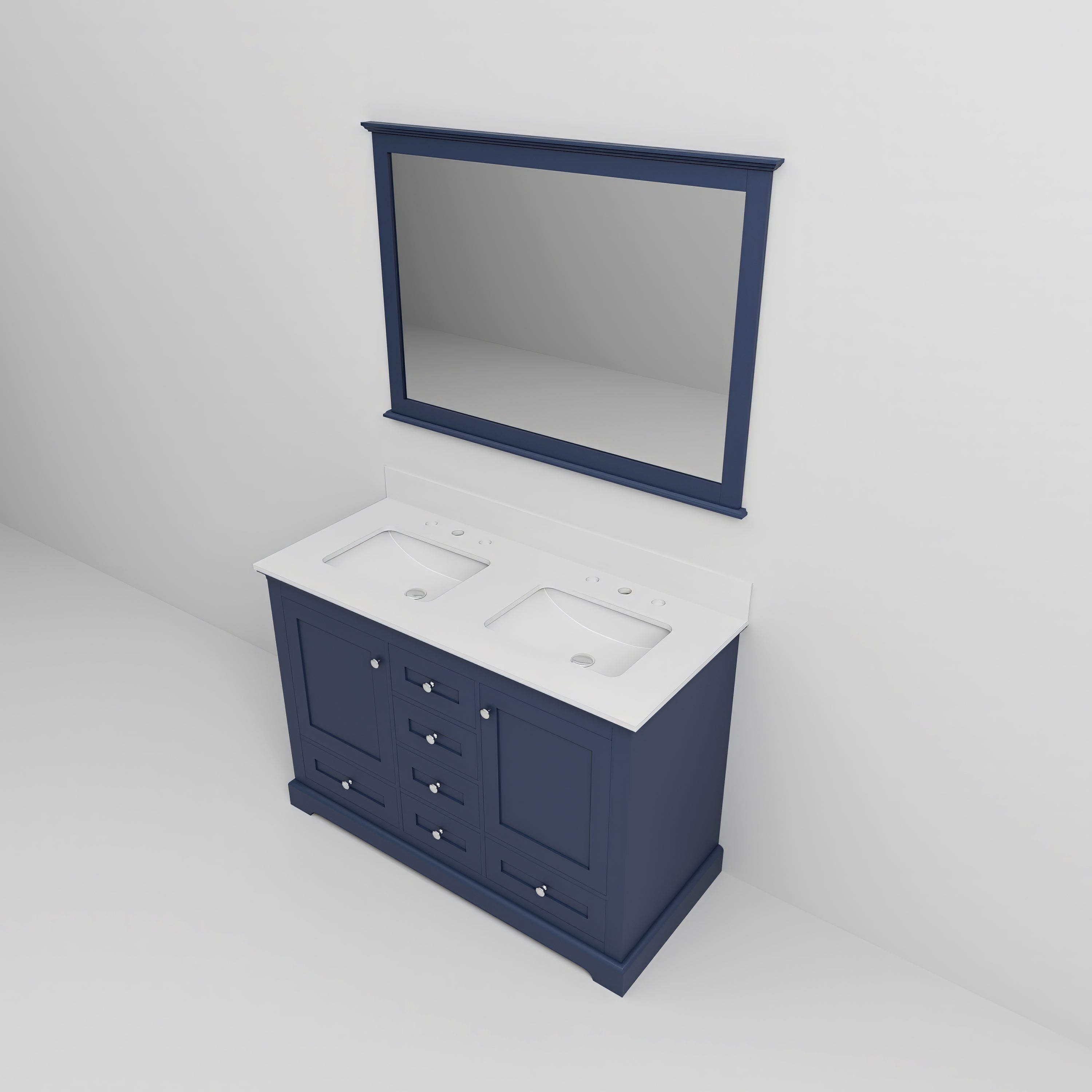 Dukes 48 in. W x 22 in. D Navy Blue Double Bath Vanity