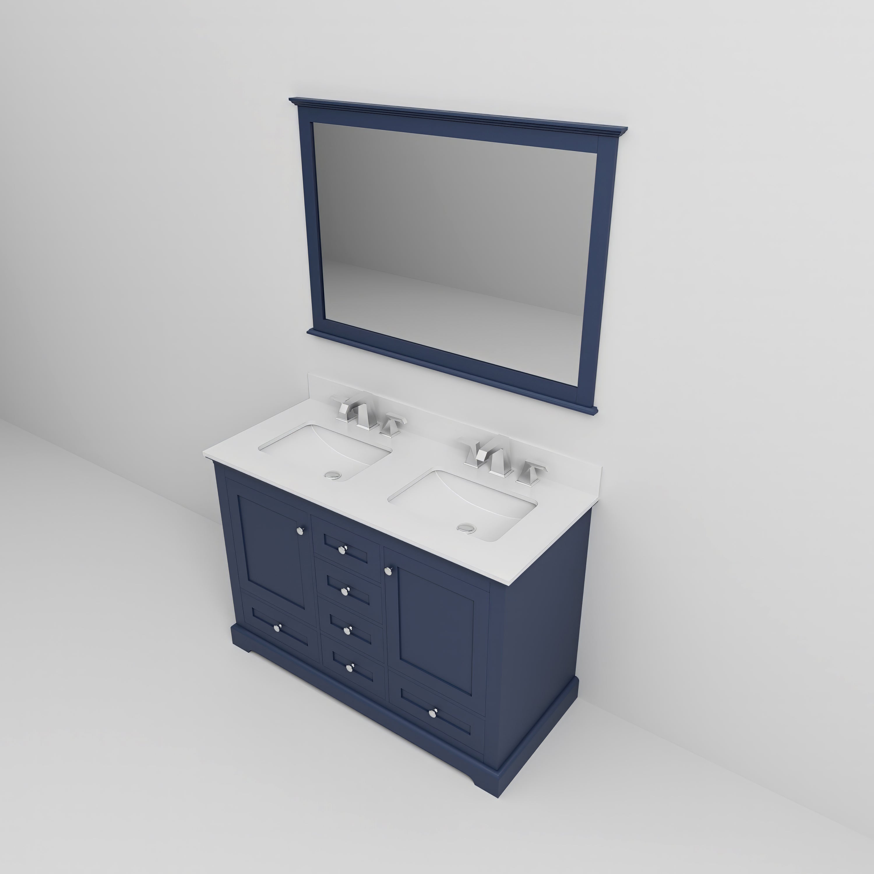 Dukes 48 in. W x 22 in. D Navy Blue Double Bath Vanity