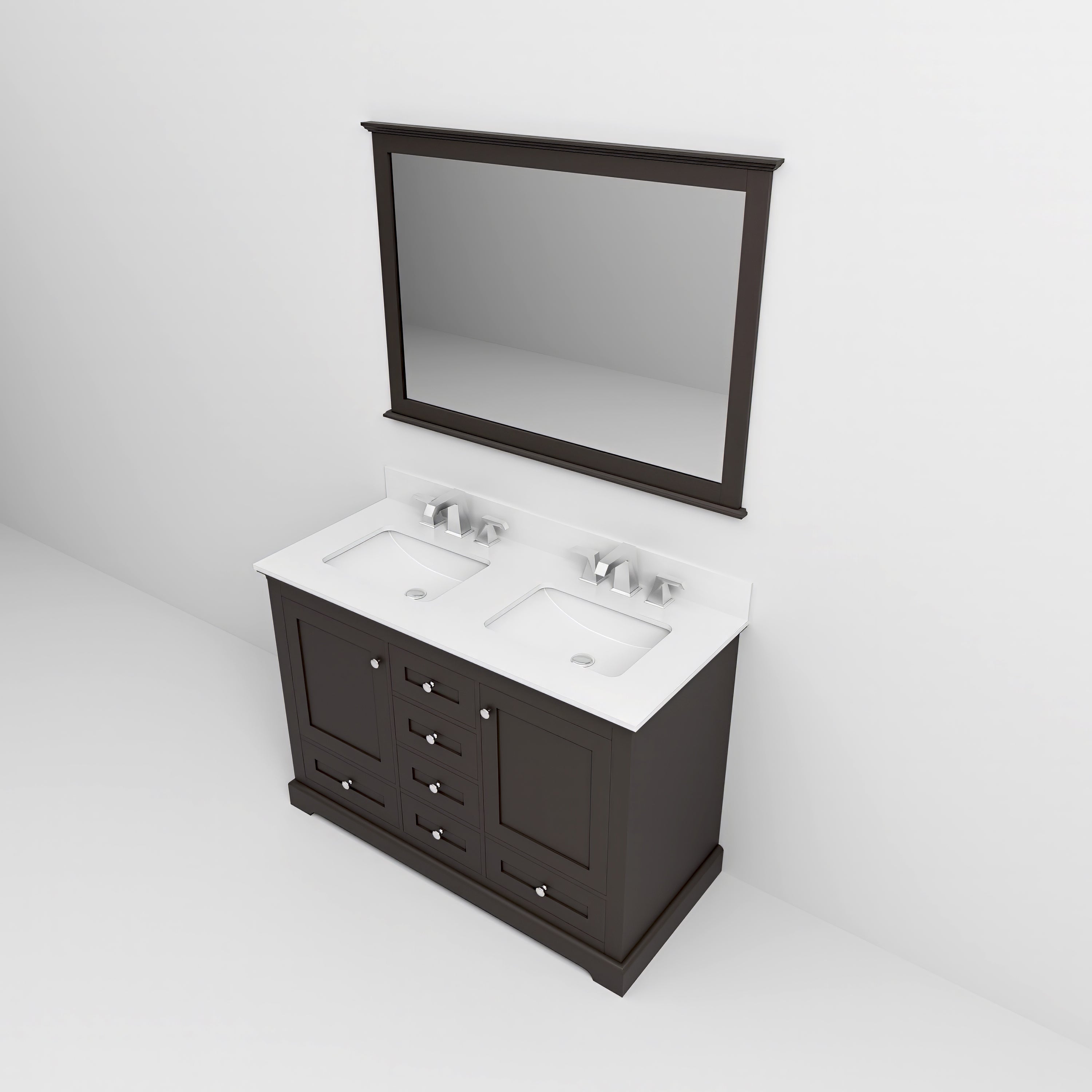 Dukes 48 in. W x 22 in. D Espresso Double Bath Vanity
