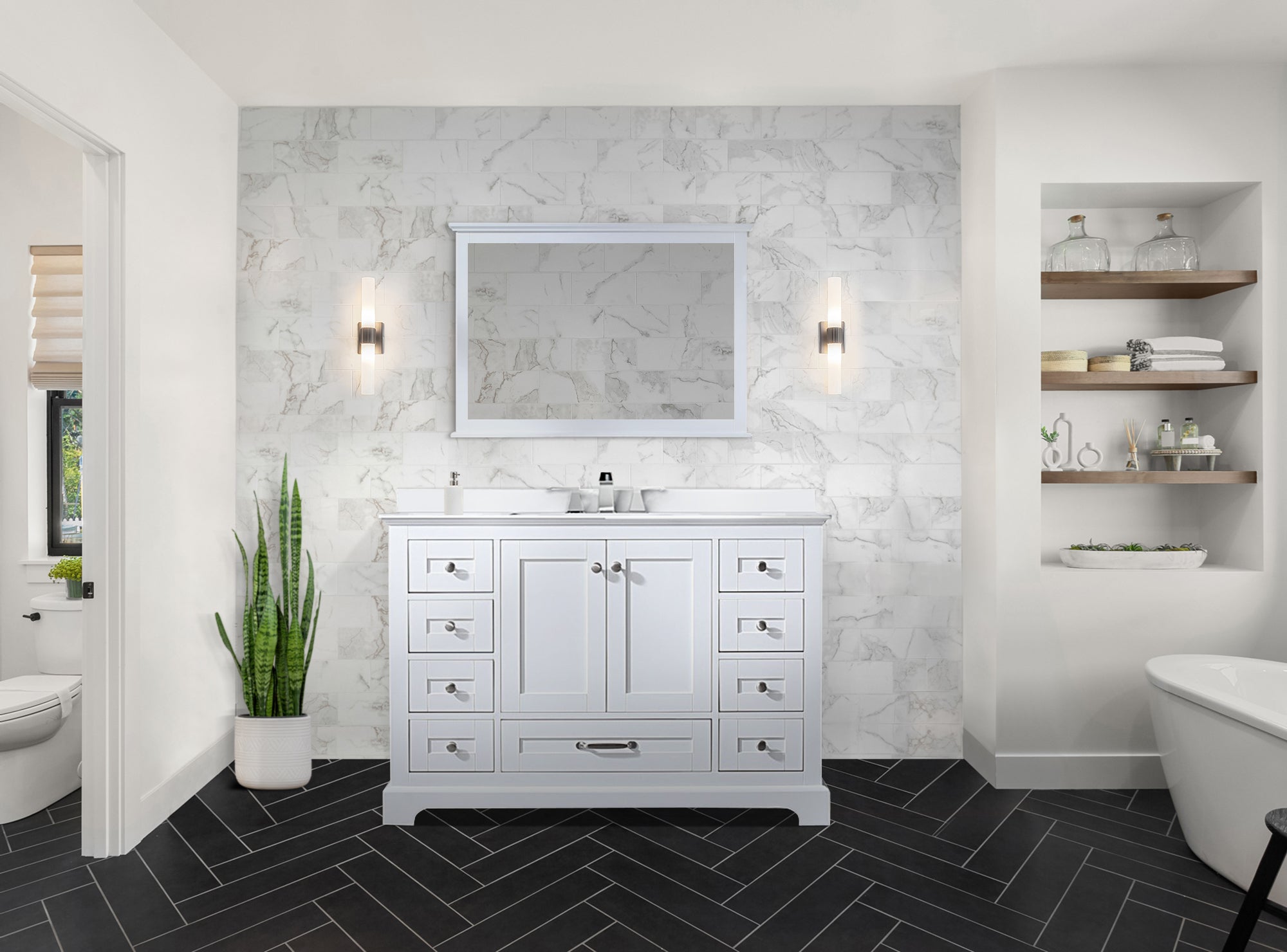 Dukes 48 in. W x 22 in. D White Single Bath Vanity