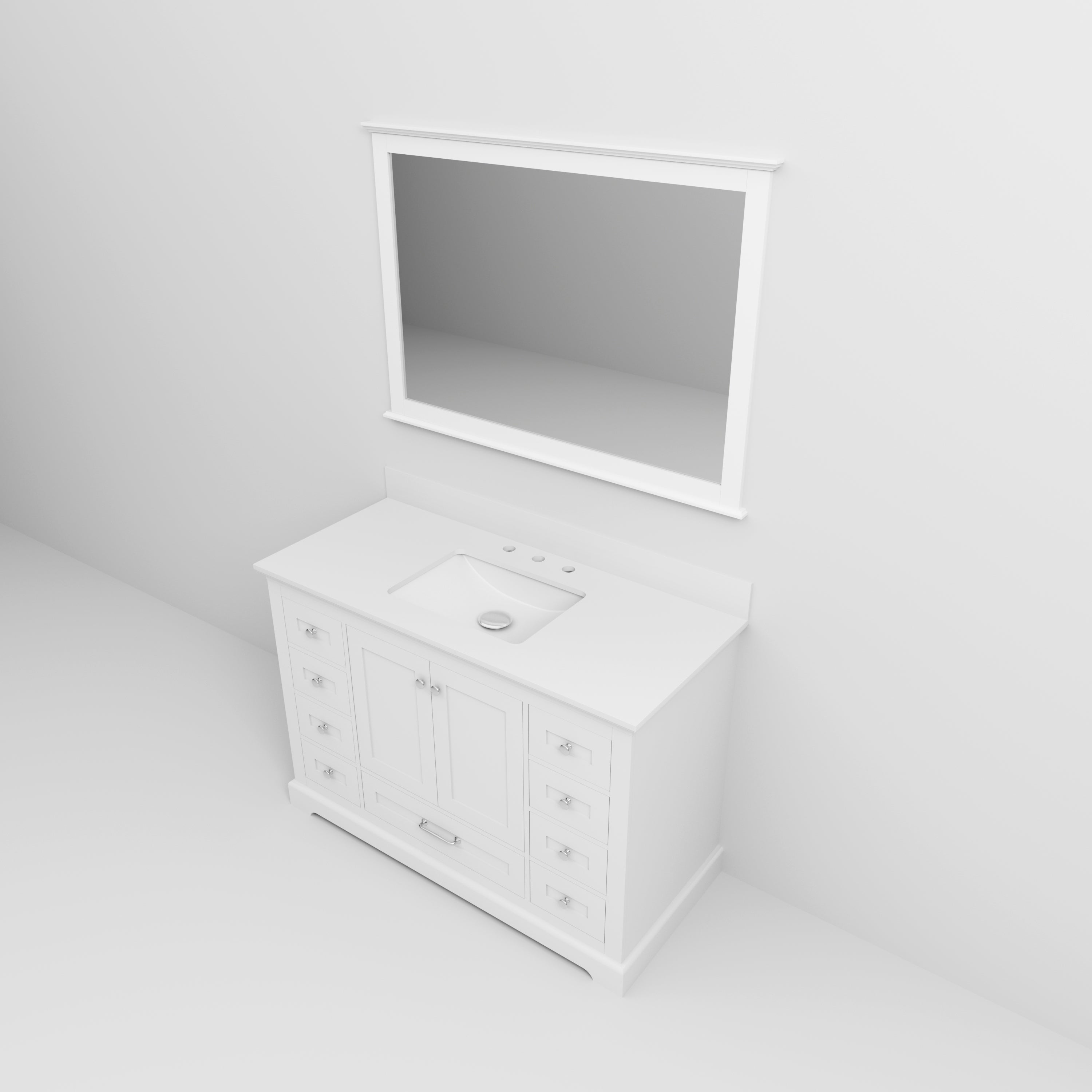 Dukes 48 in. W x 22 in. D White Single Bath Vanity