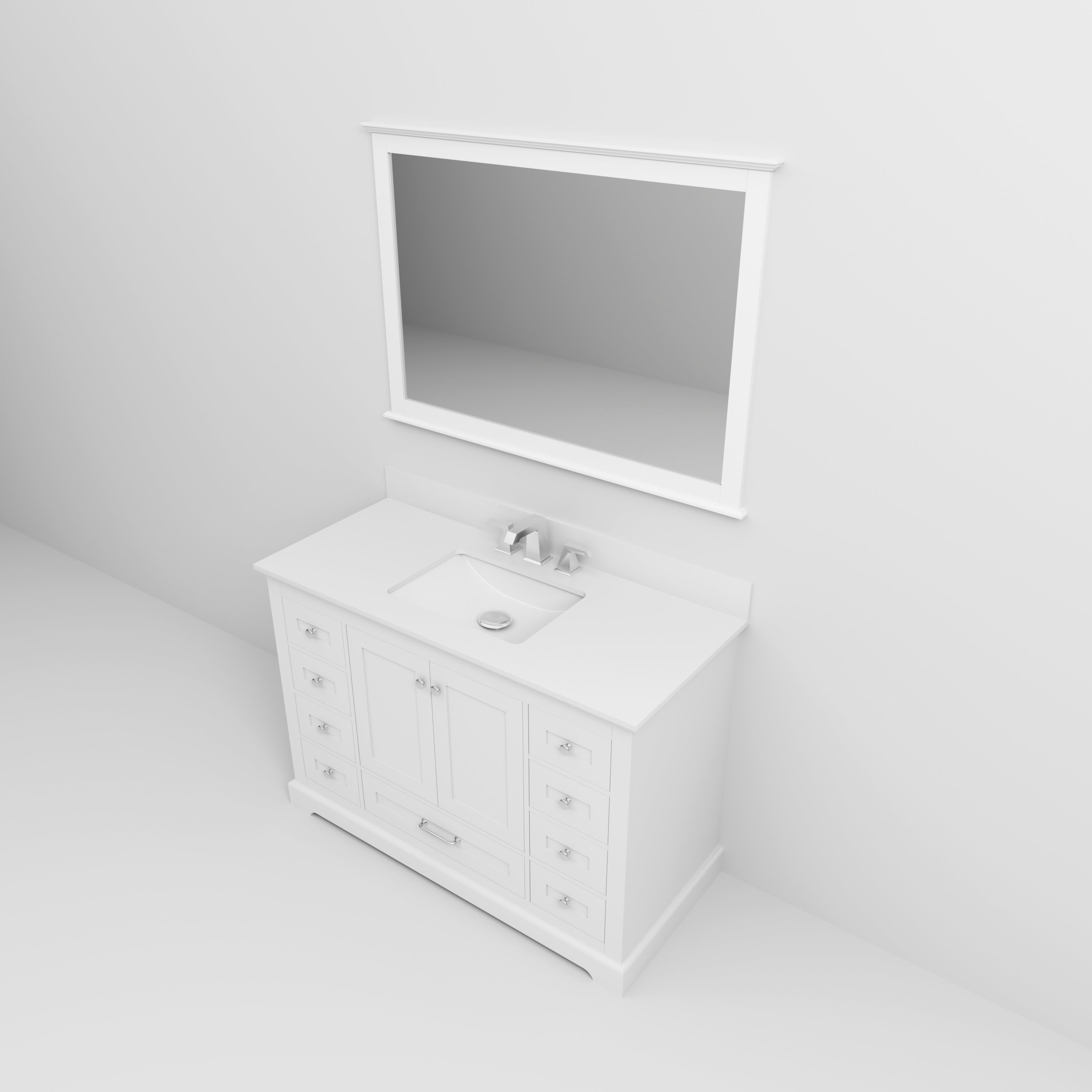 Dukes 48 in. W x 22 in. D White Single Bath Vanity
