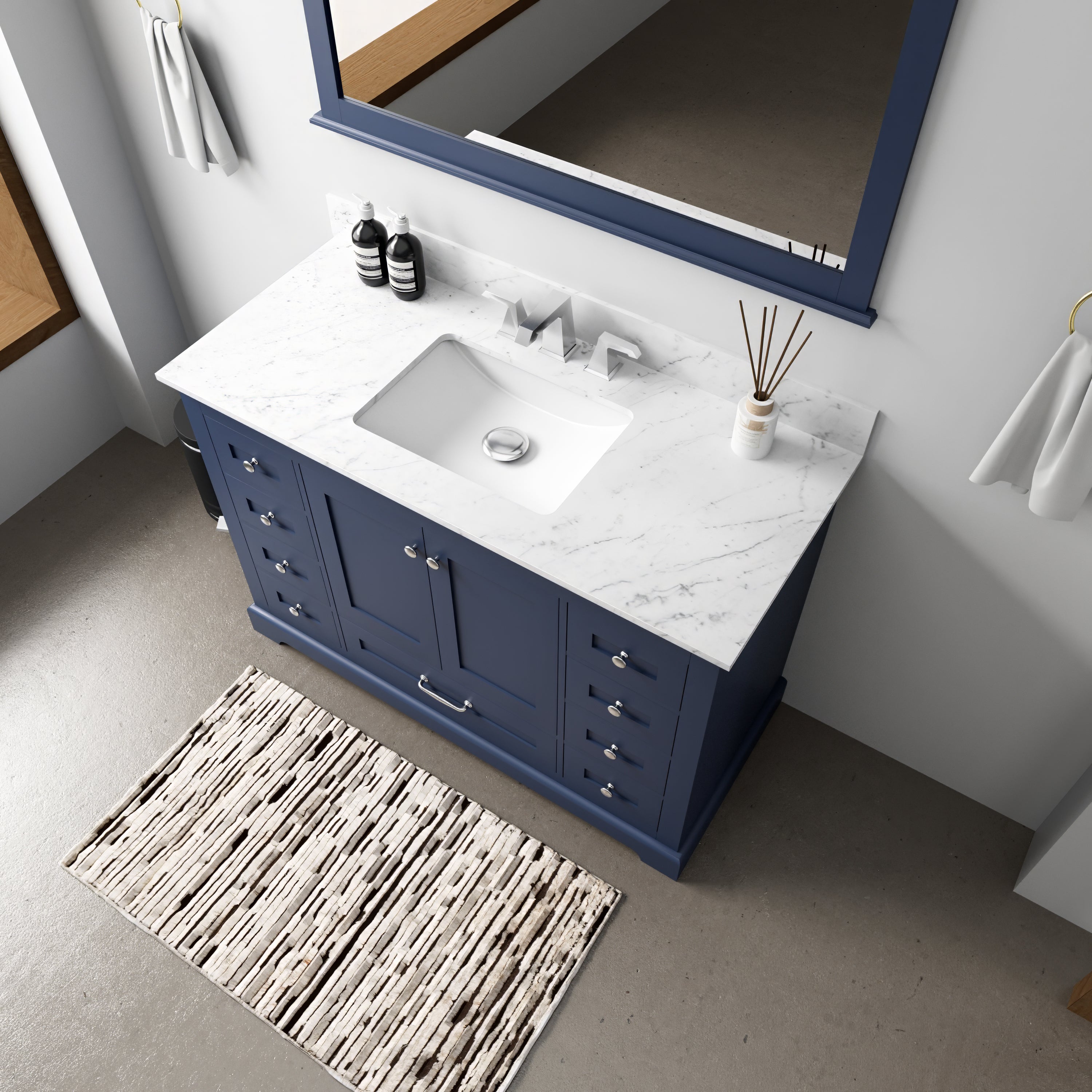 Dukes 48 in. W x 22 in. D Navy Blue Single Bath Vanity