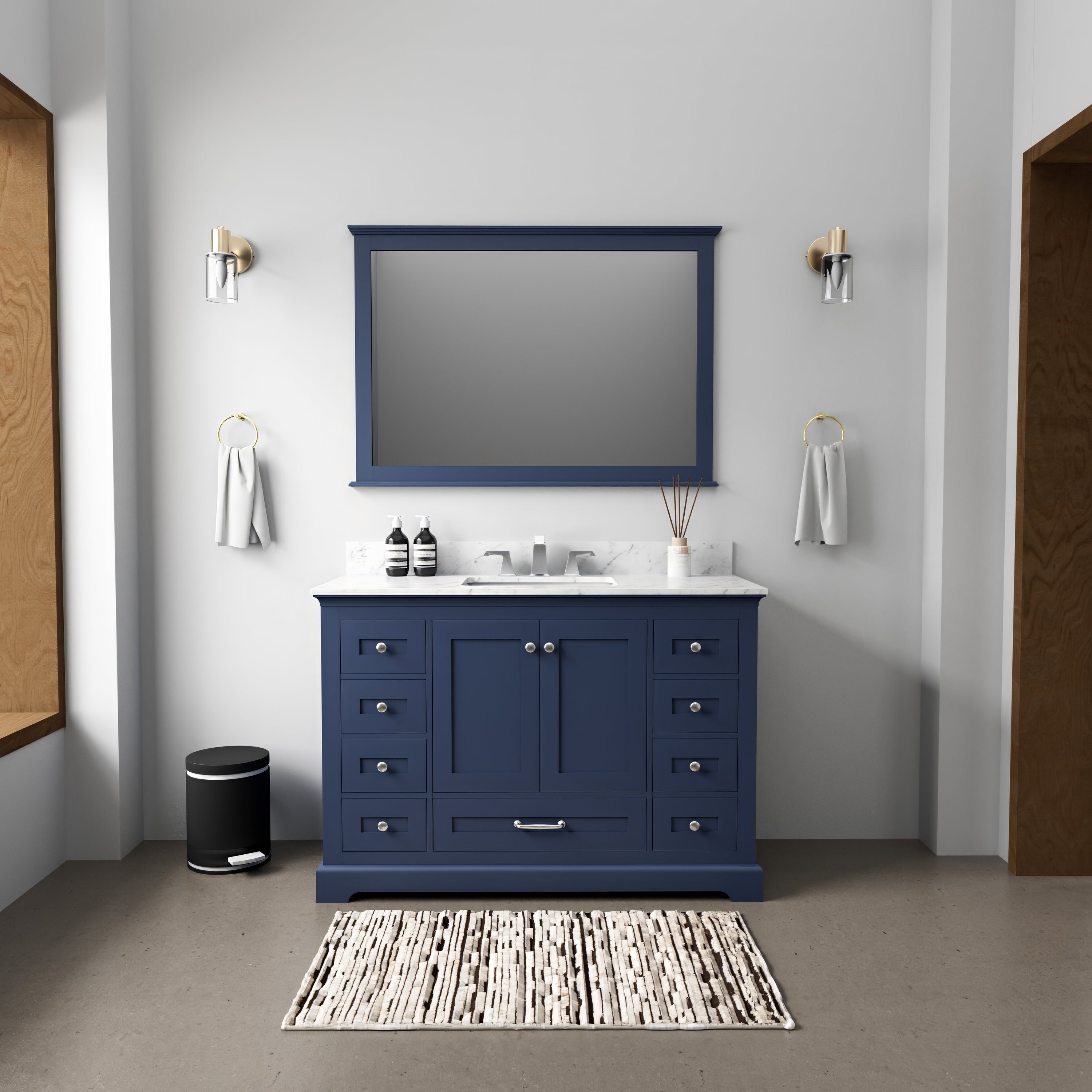 Dukes 48 in. W x 22 in. D Navy Blue Single Bath Vanity