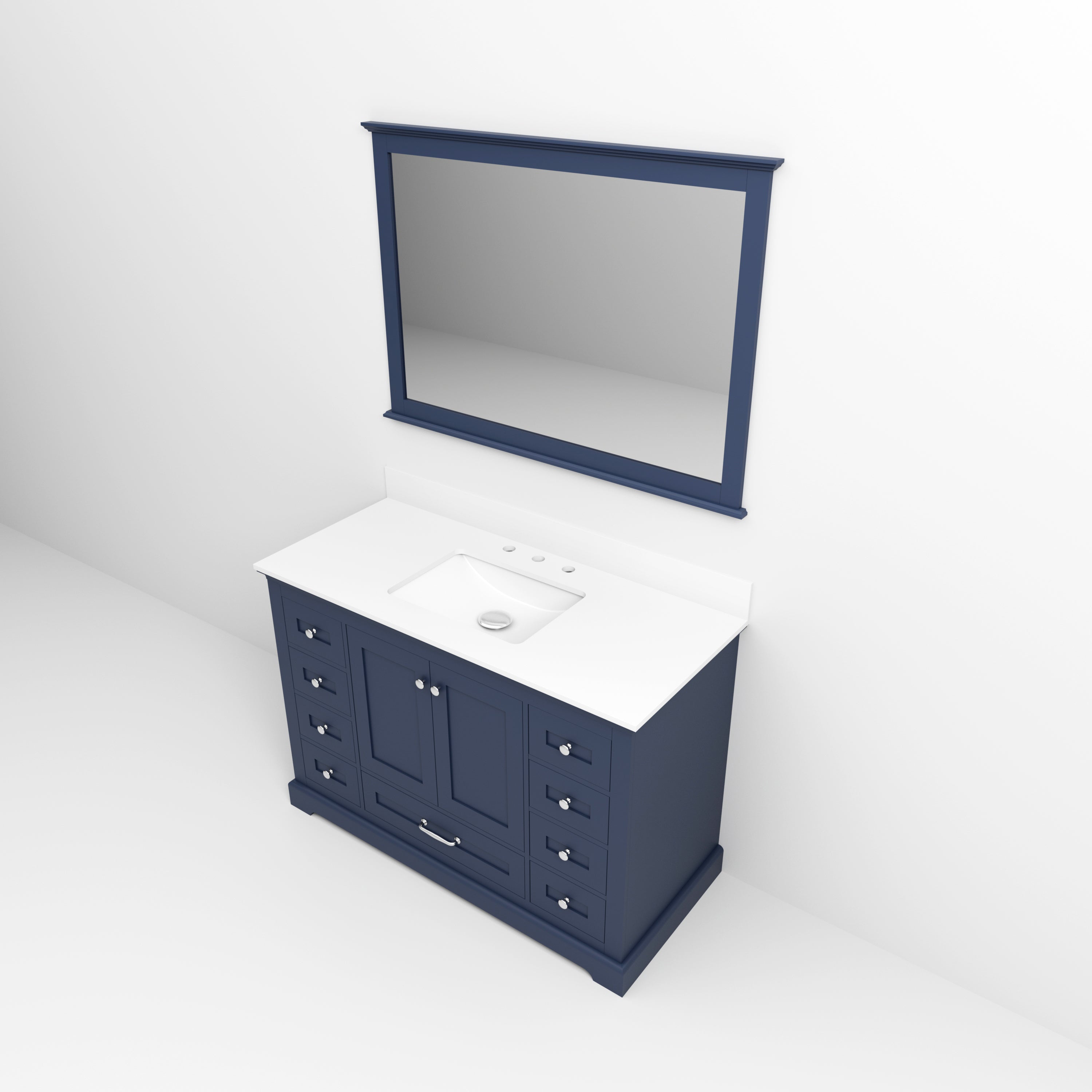 Dukes 48 in. W x 22 in. D Navy Blue Single Bath Vanity