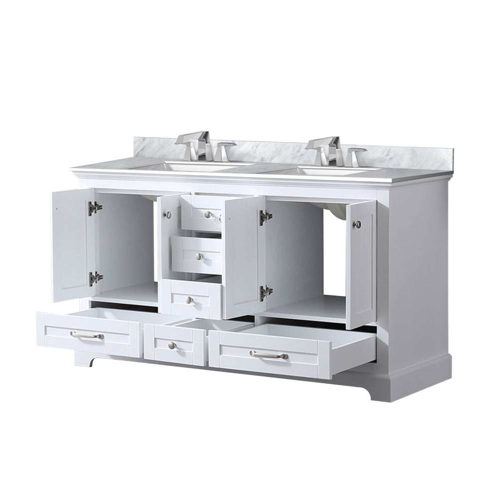 Dukes 60 in. W x 22 in. D White Double Bath Vanity
