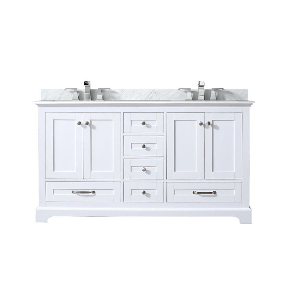 Dukes 60 in. W x 22 in. D White Double Bath Vanity