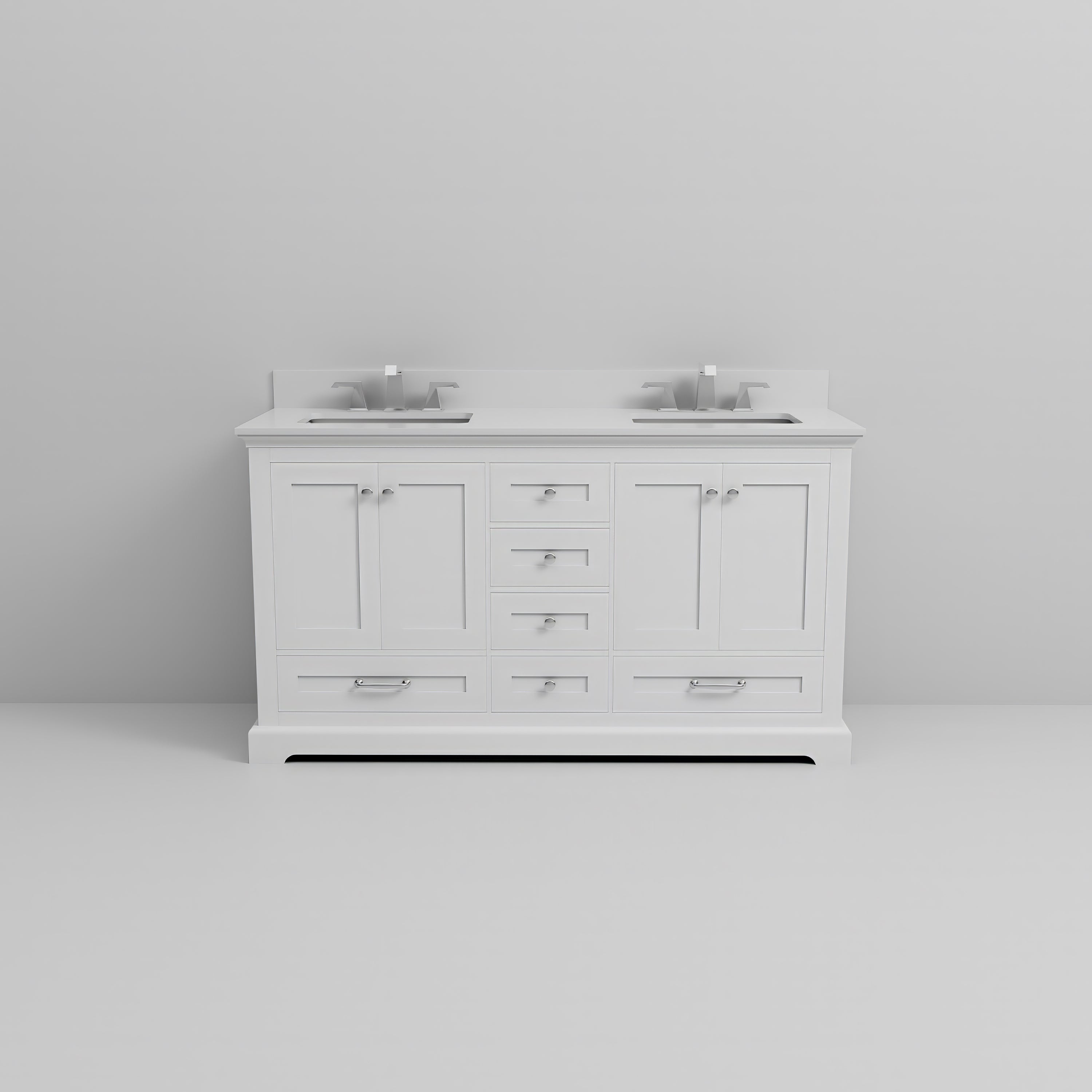 Dukes 60 in. W x 22 in. D White Double Bath Vanity