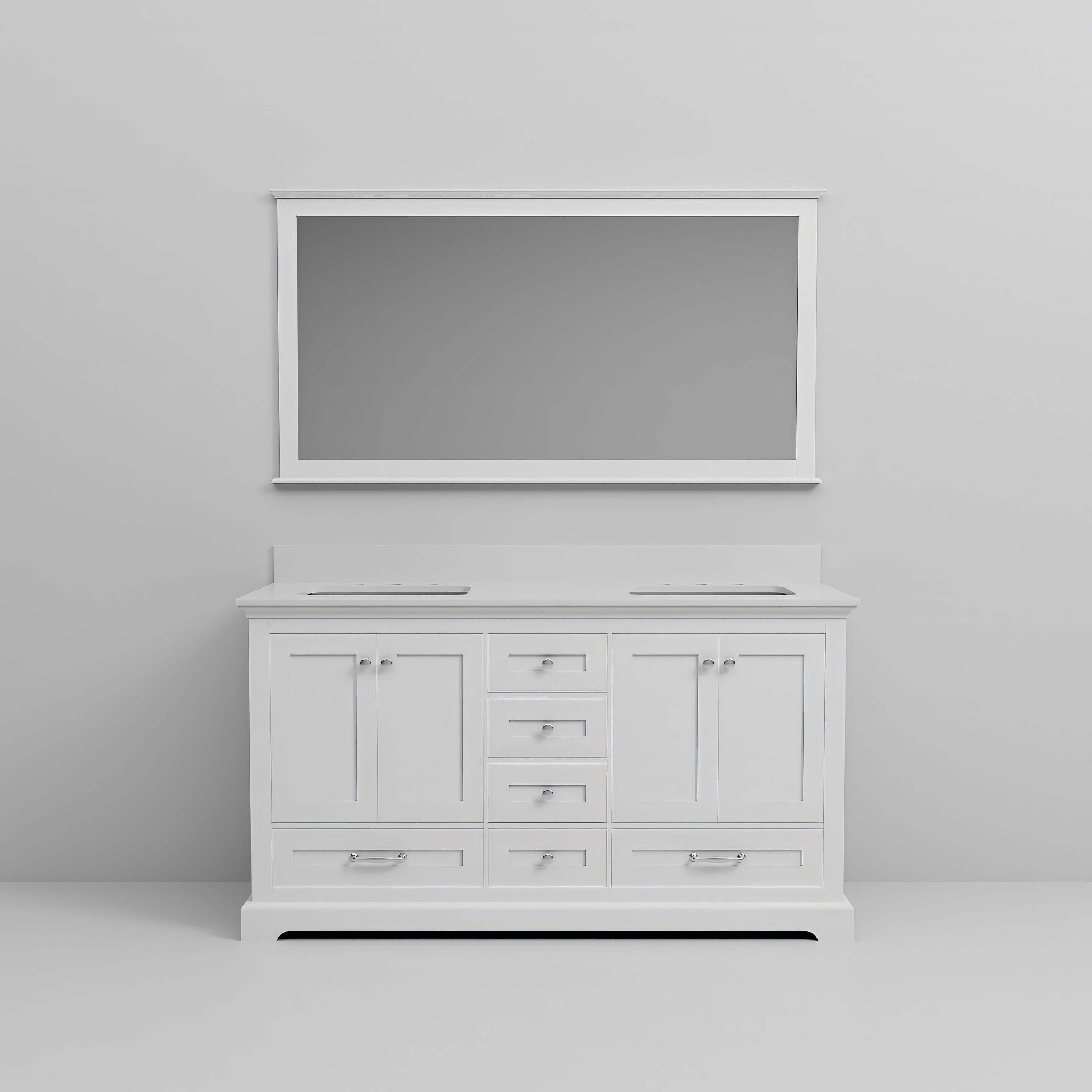 Dukes 60 in. W x 22 in. D White Double Bath Vanity