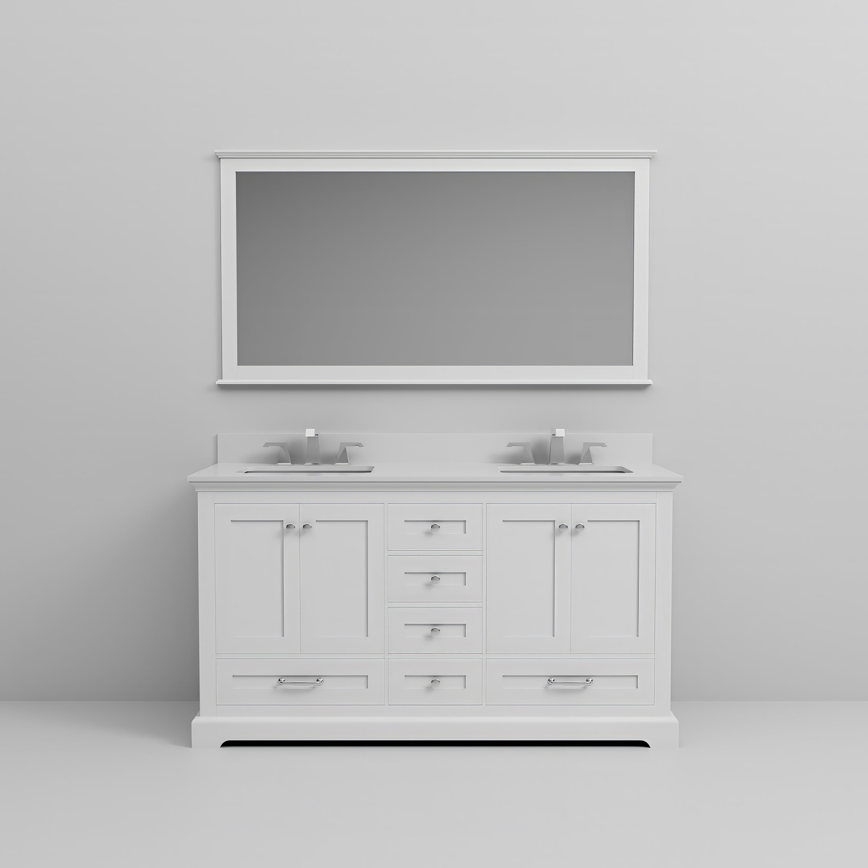 Dukes 60 in. W x 22 in. D White Double Bath Vanity