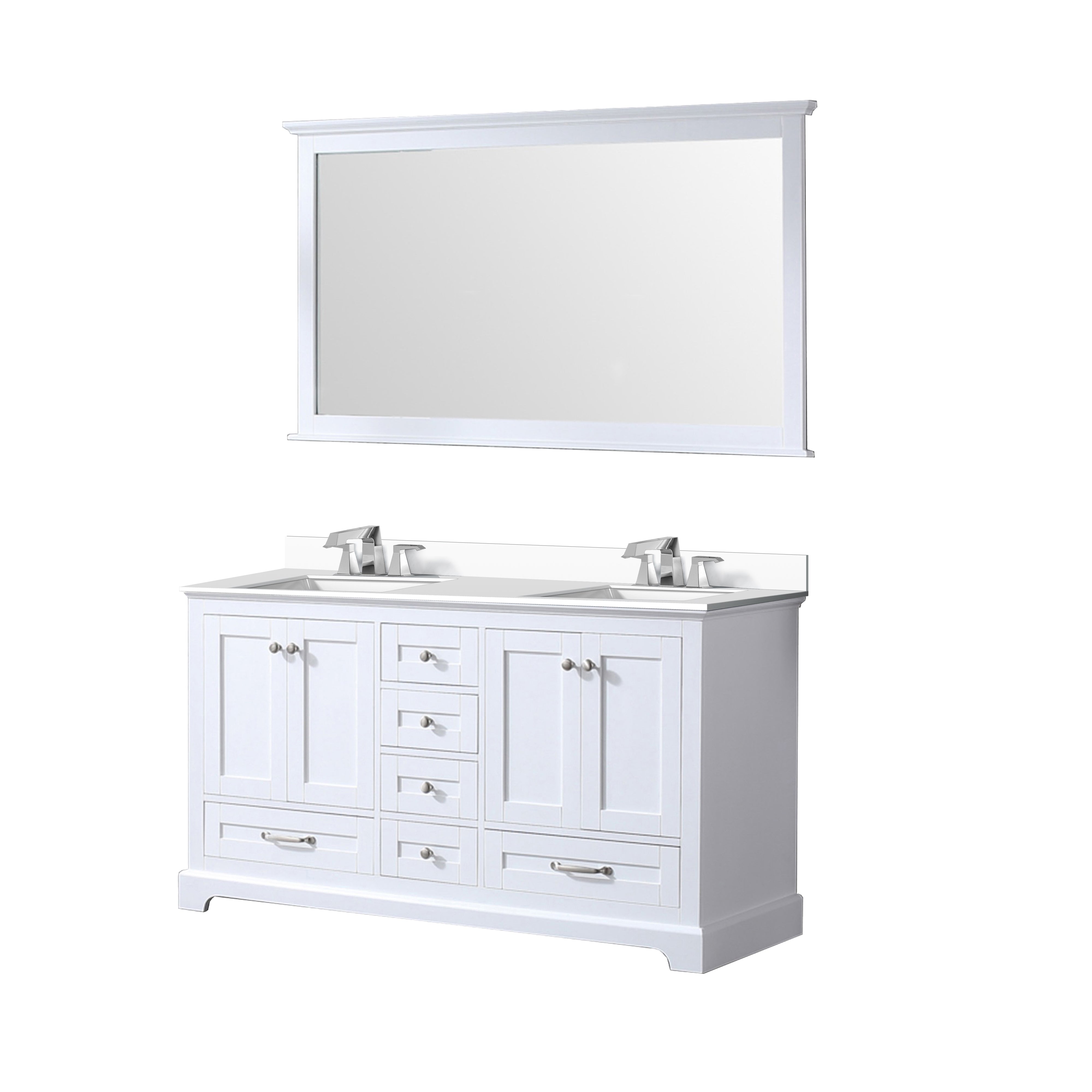 Dukes 60 in. W x 22 in. D White Double Bath Vanity
