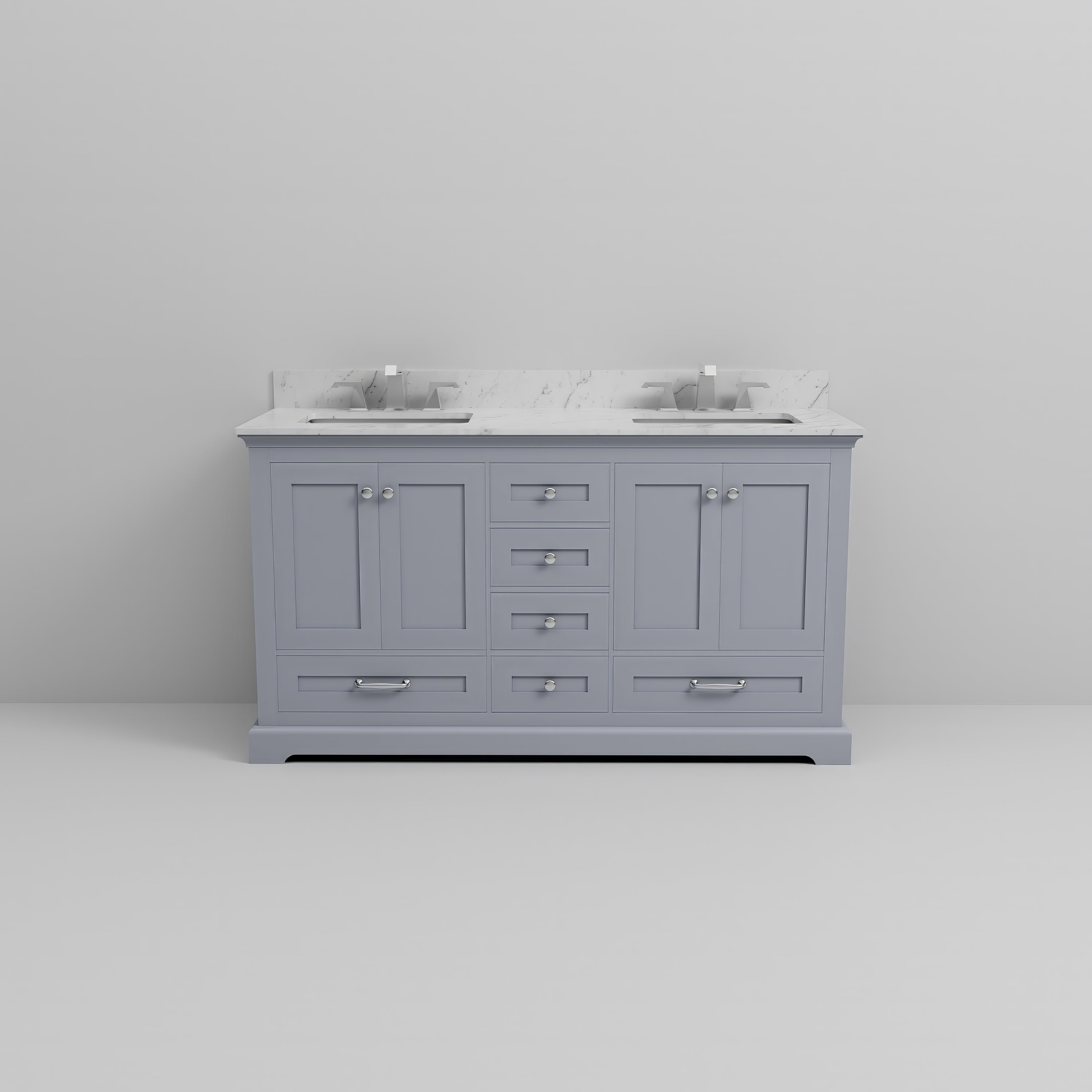 Dukes 60 in. W x 22 in. D Dark Grey Double Bath Vanity