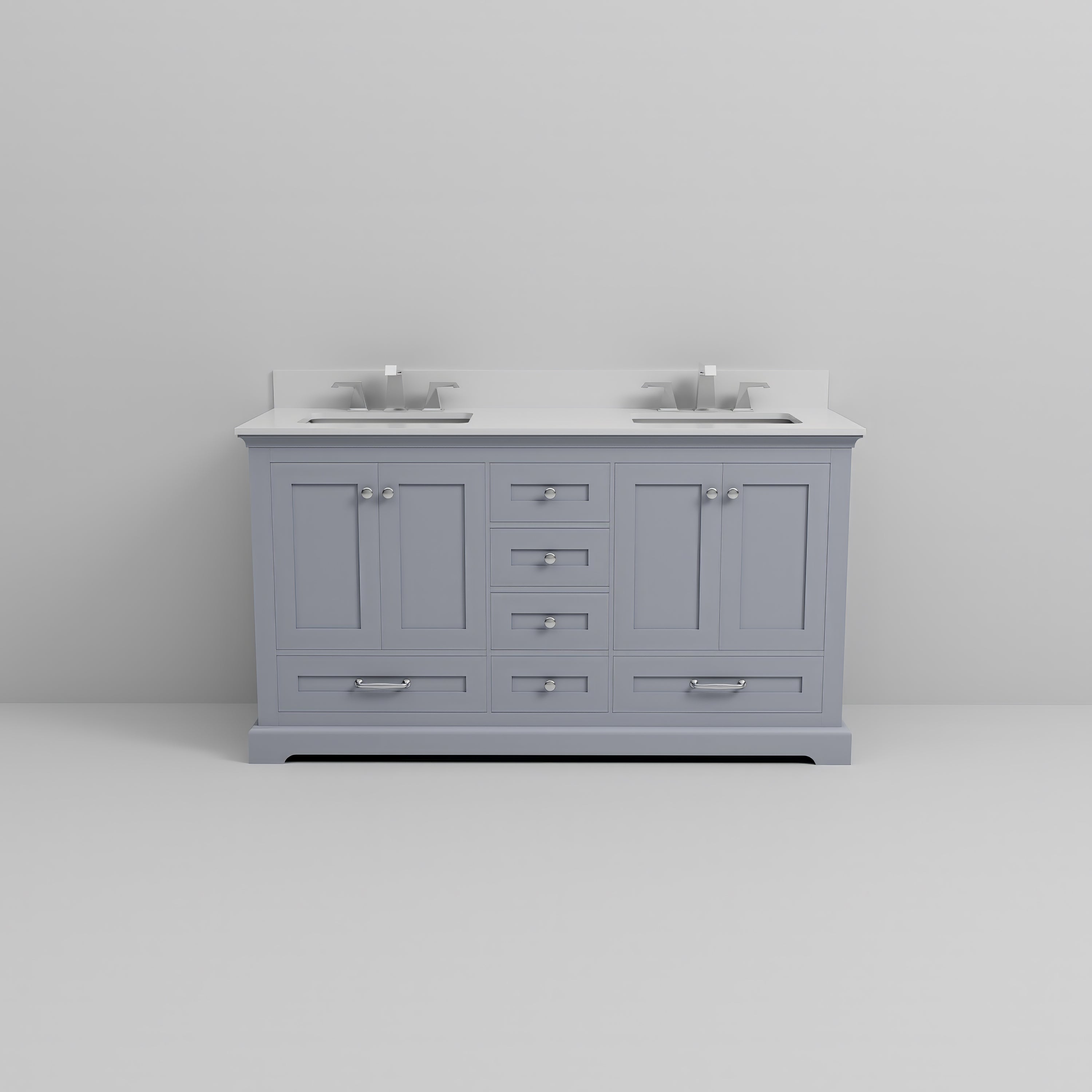 Dukes 60 in. W x 22 in. D Dark Grey Double Bath Vanity