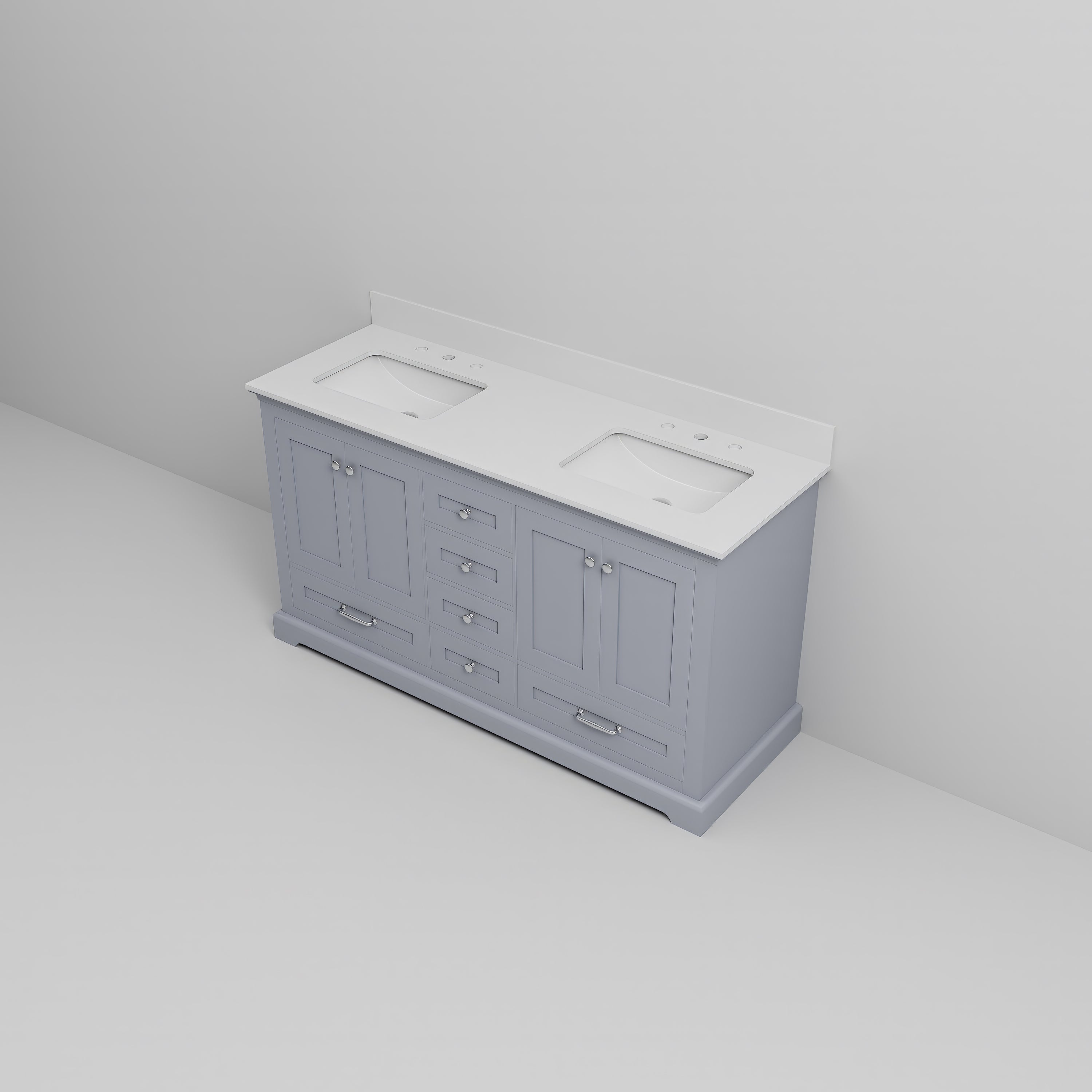 Dukes 60 in. W x 22 in. D Dark Grey Double Bath Vanity