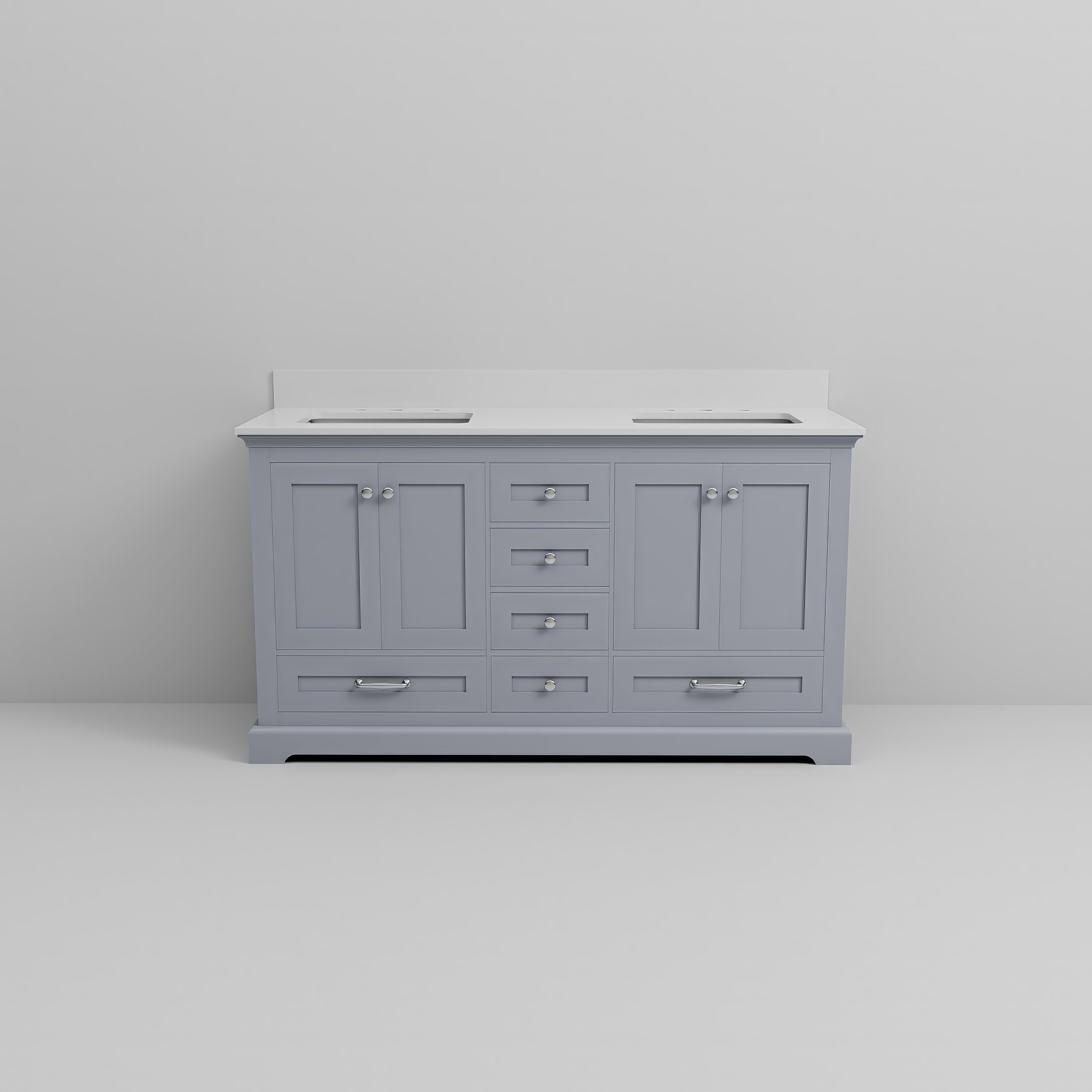 Dukes 60 in. W x 22 in. D Dark Grey Double Bath Vanity