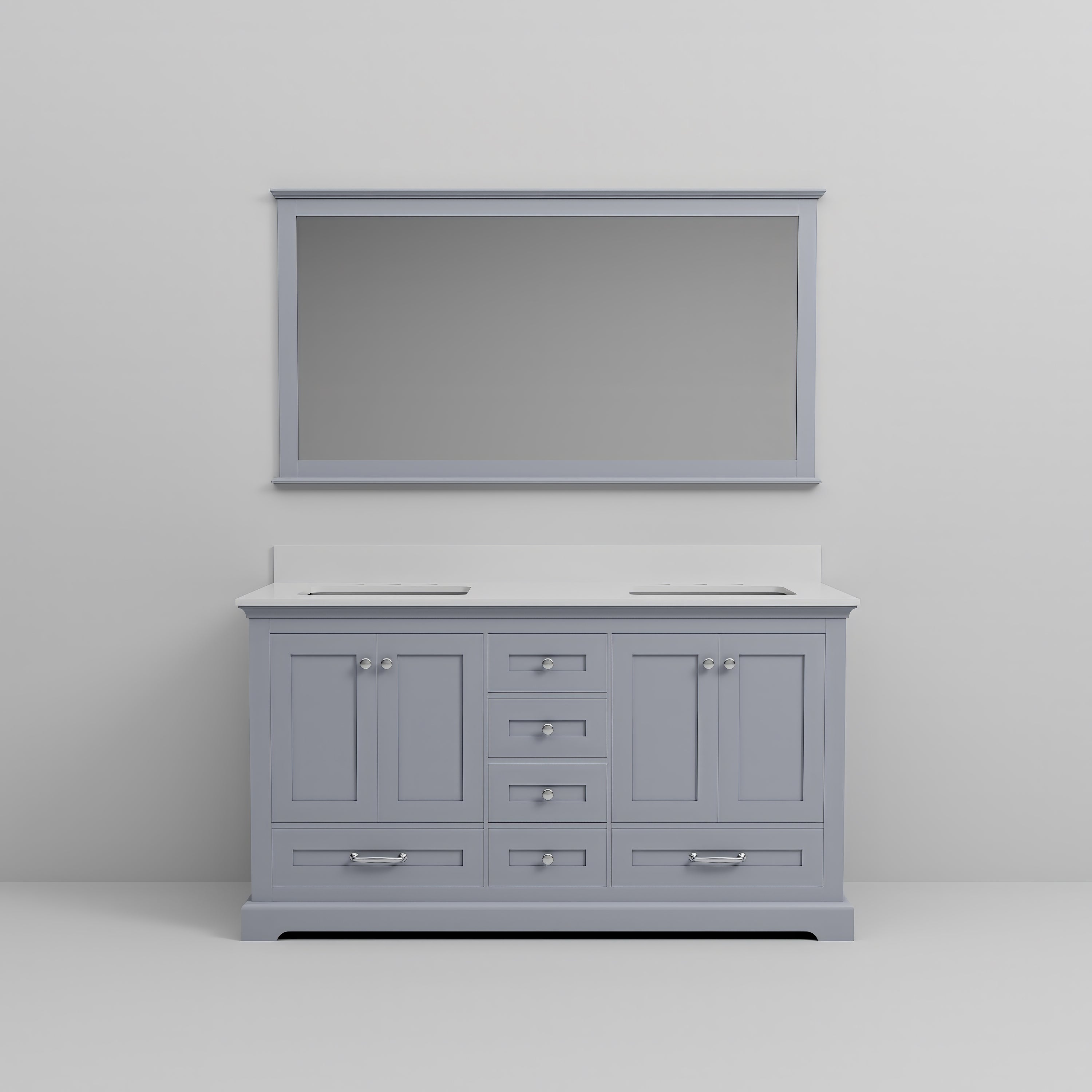 Dukes 60 in. W x 22 in. D Dark Grey Double Bath Vanity