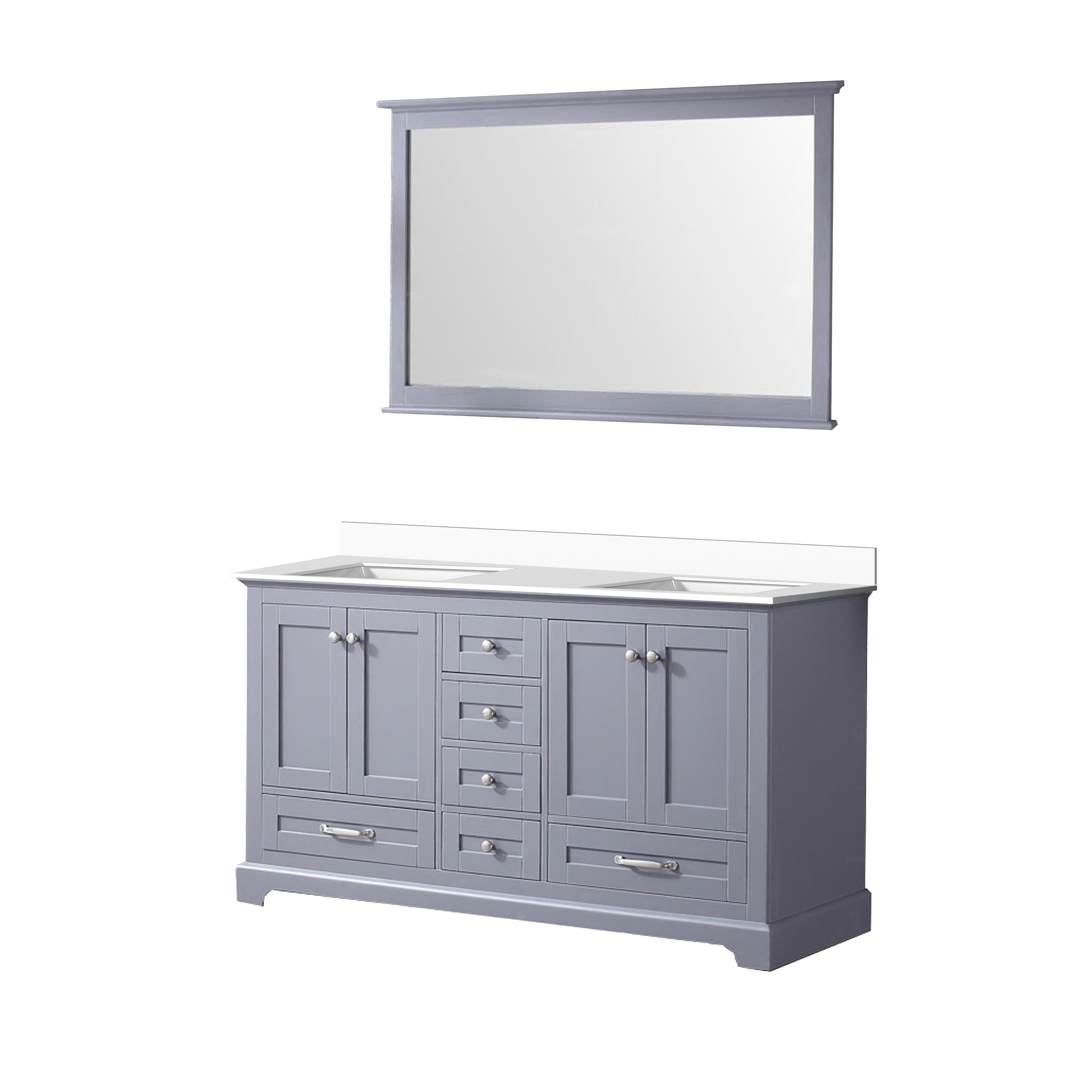 Dukes 60 in. W x 22 in. D Dark Grey Double Bath Vanity