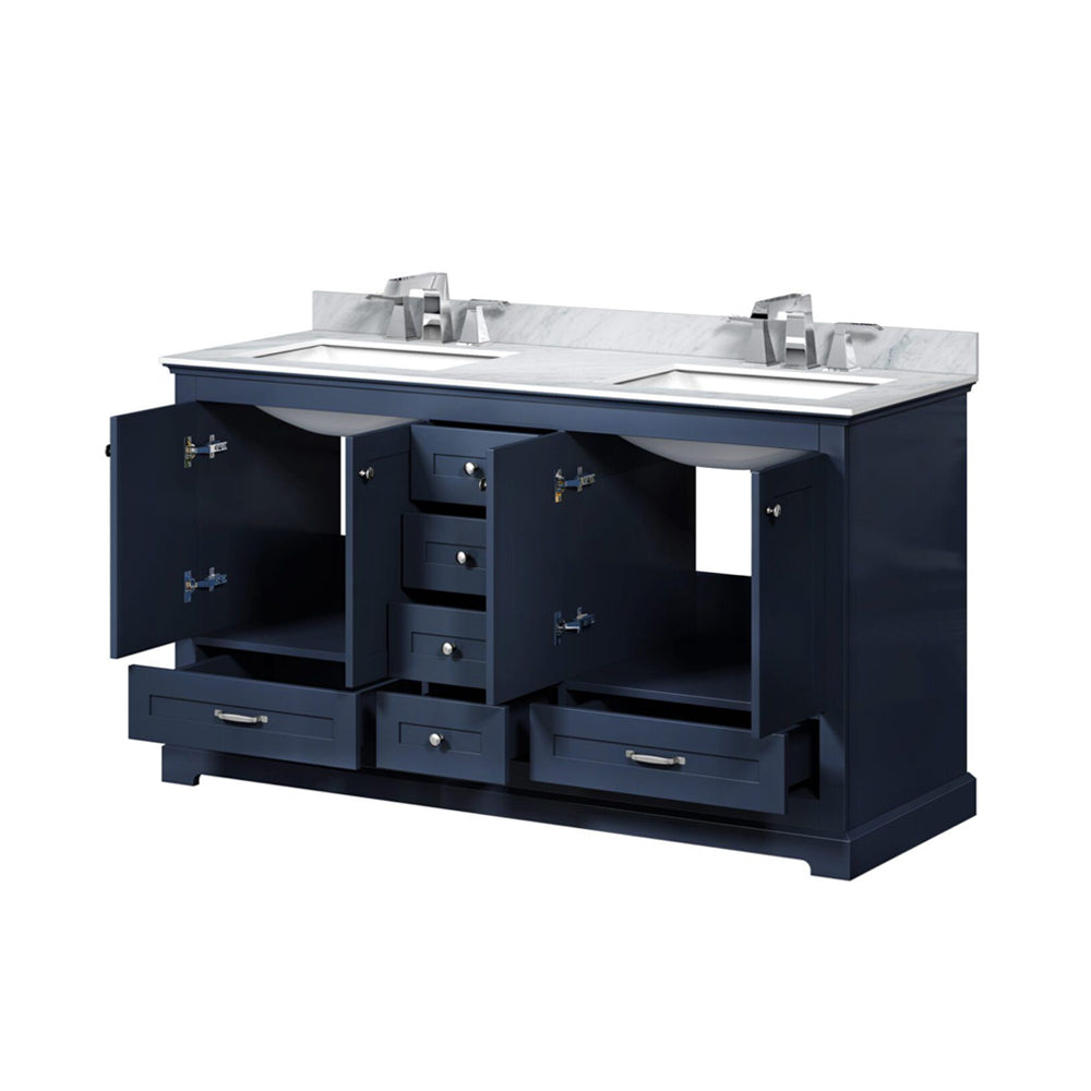 Dukes 60 in. W x 22 in. D Navy Blue Double Bath Vanity