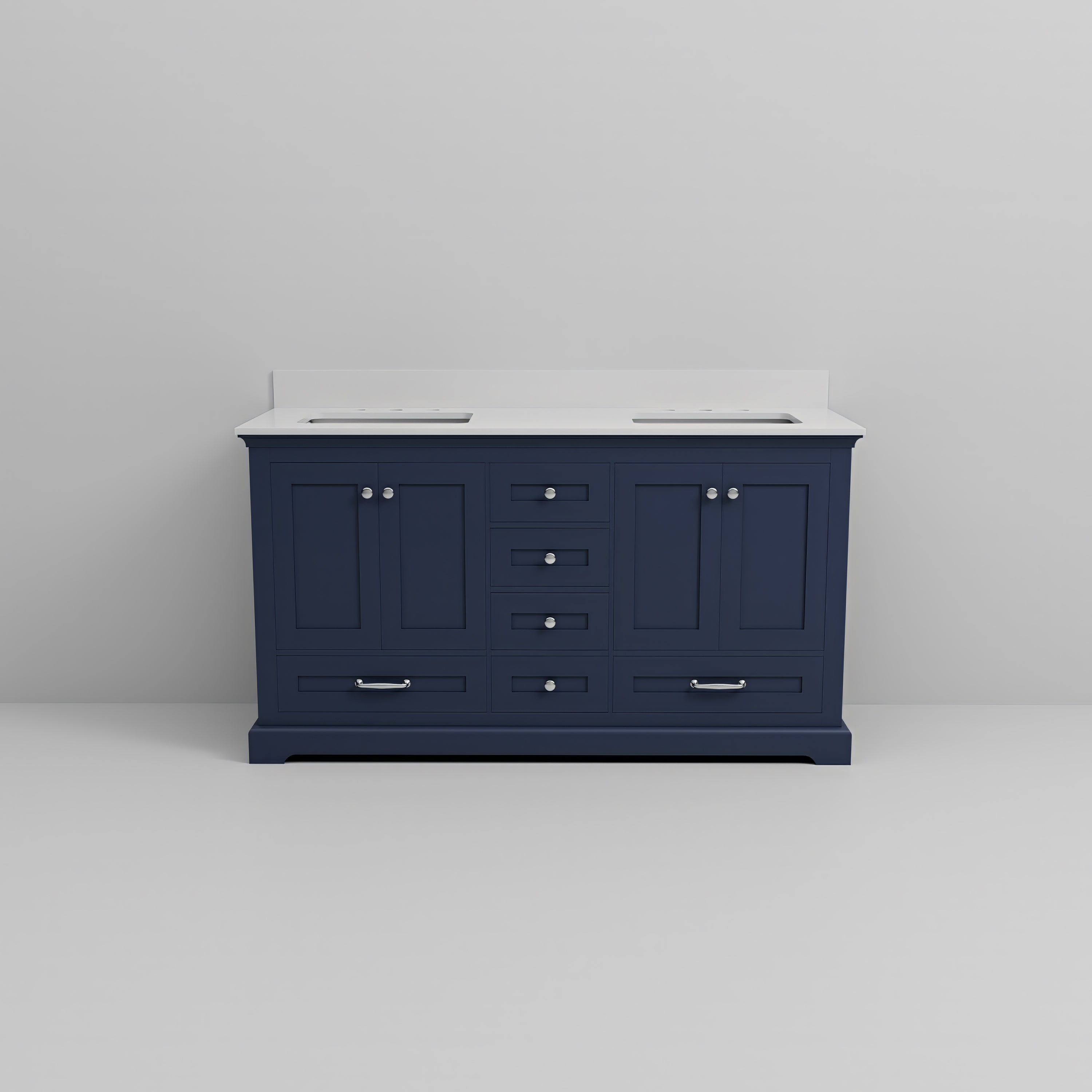 Dukes 60 in. W x 22 in. D Navy Blue Double Bath Vanity