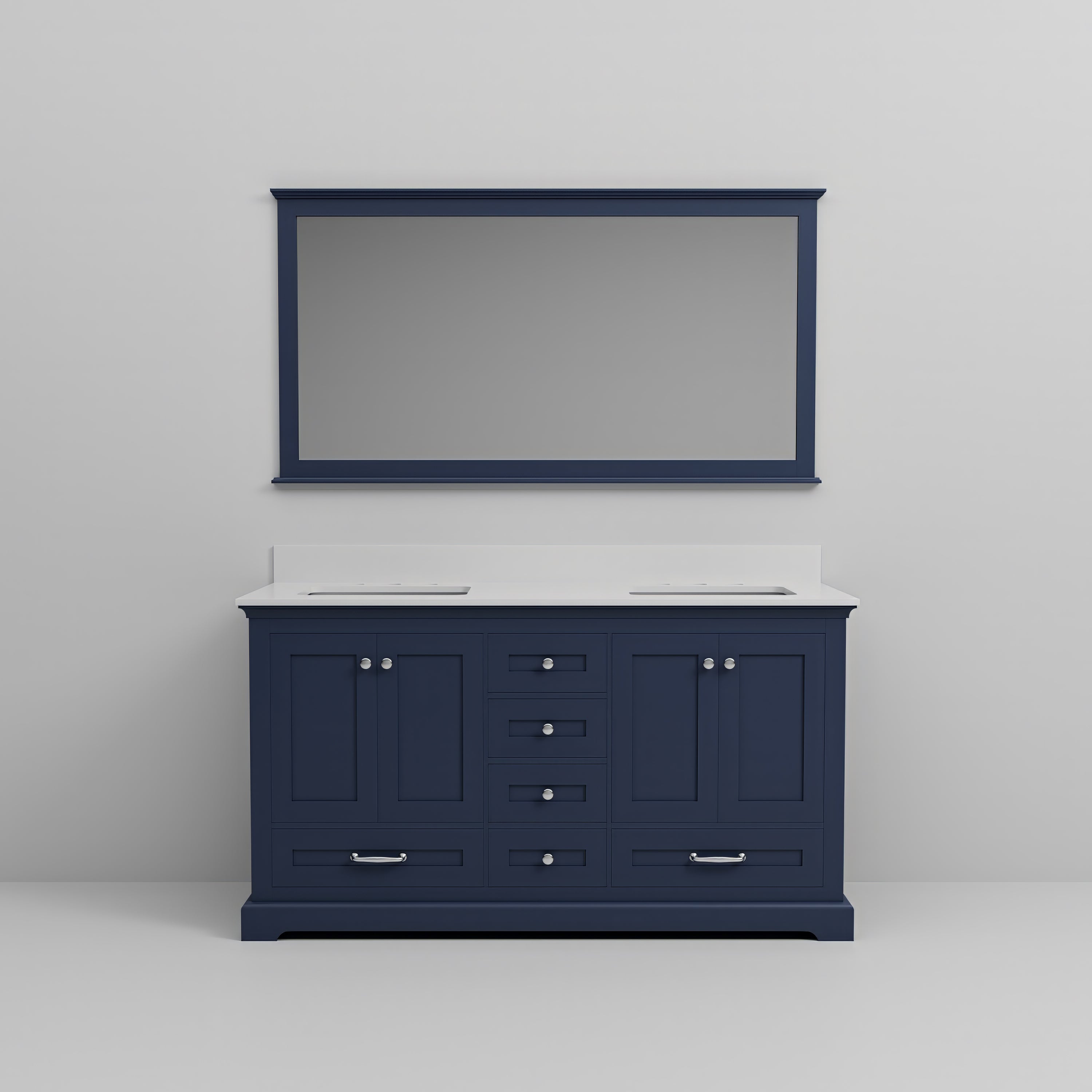 Dukes 60 in. W x 22 in. D Navy Blue Double Bath Vanity