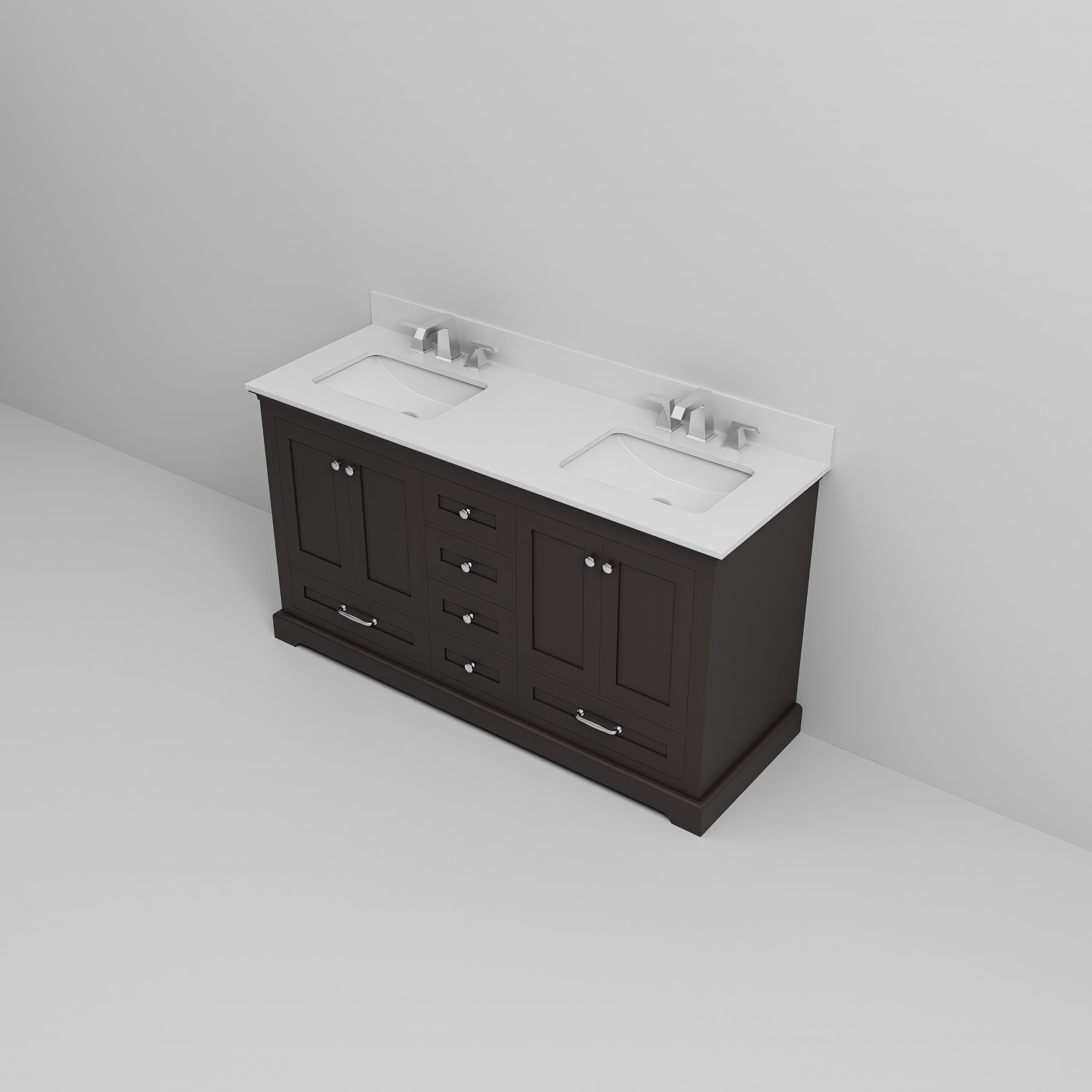 Dukes 60 in. W x 22 in. D Espresso Double Bath Vanity