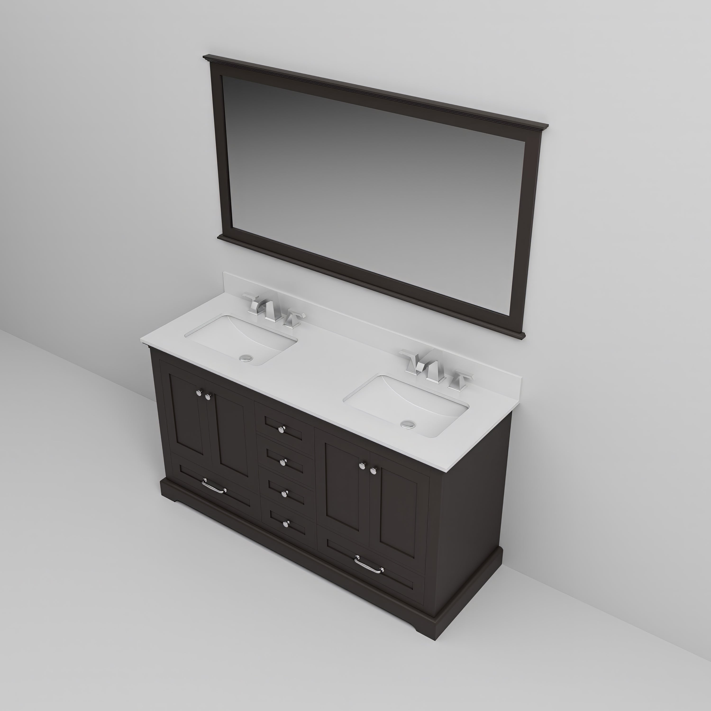 Dukes 60 in. W x 22 in. D Espresso Double Bath Vanity
