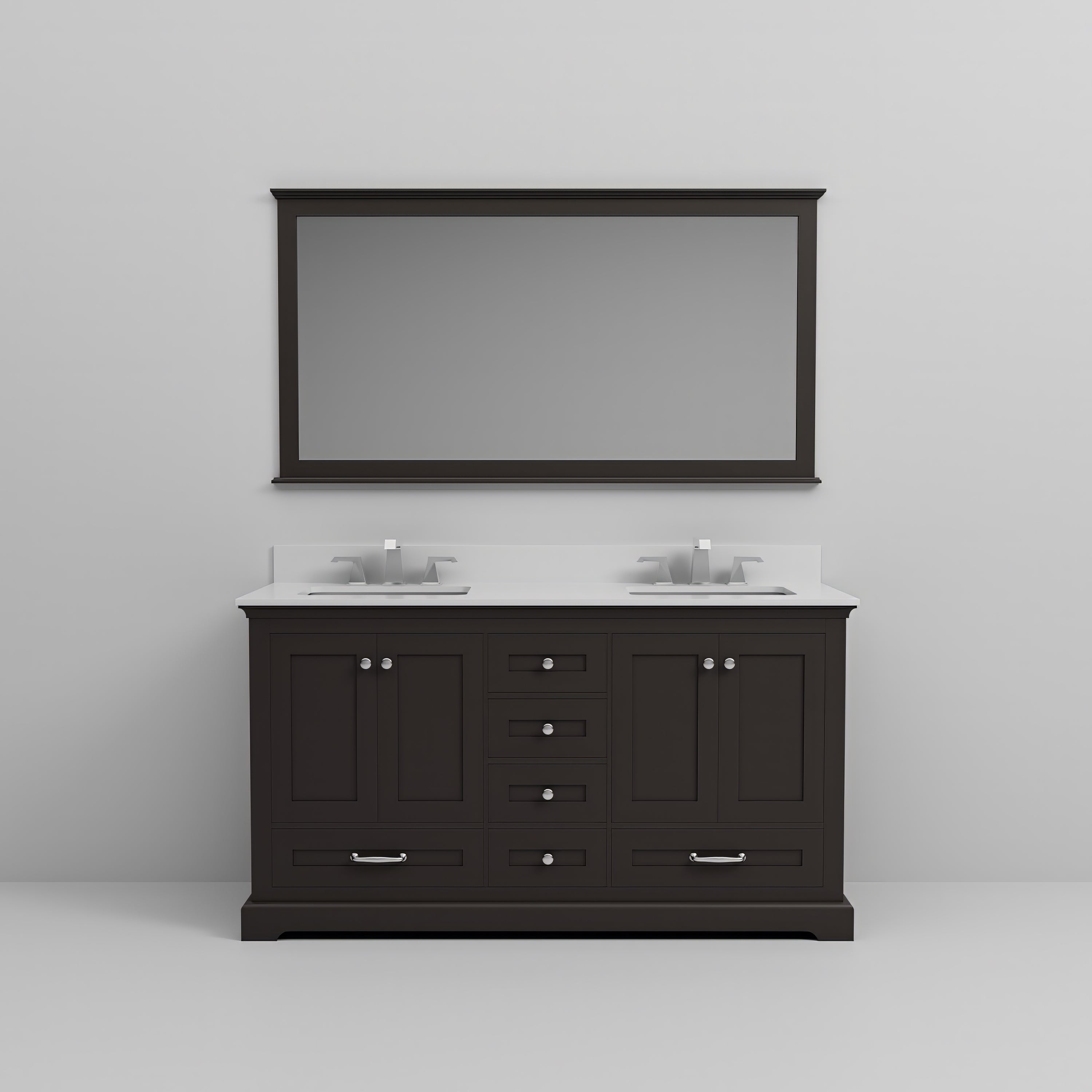 Dukes 60 in. W x 22 in. D Espresso Double Bath Vanity