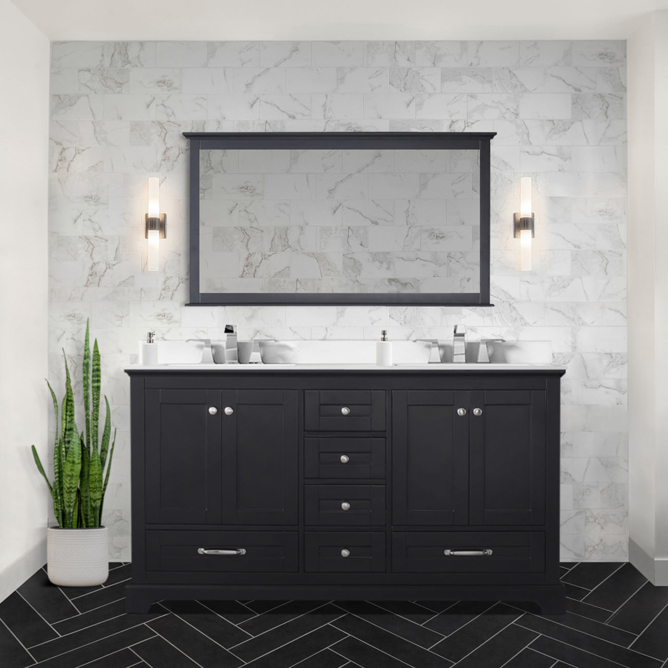 Dukes 60 in. W x 22 in. D Espresso Double Bath Vanity