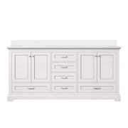 Dukes 72 in. W x 22 in. D White Double Bath Vanity and Cultured Marble Top