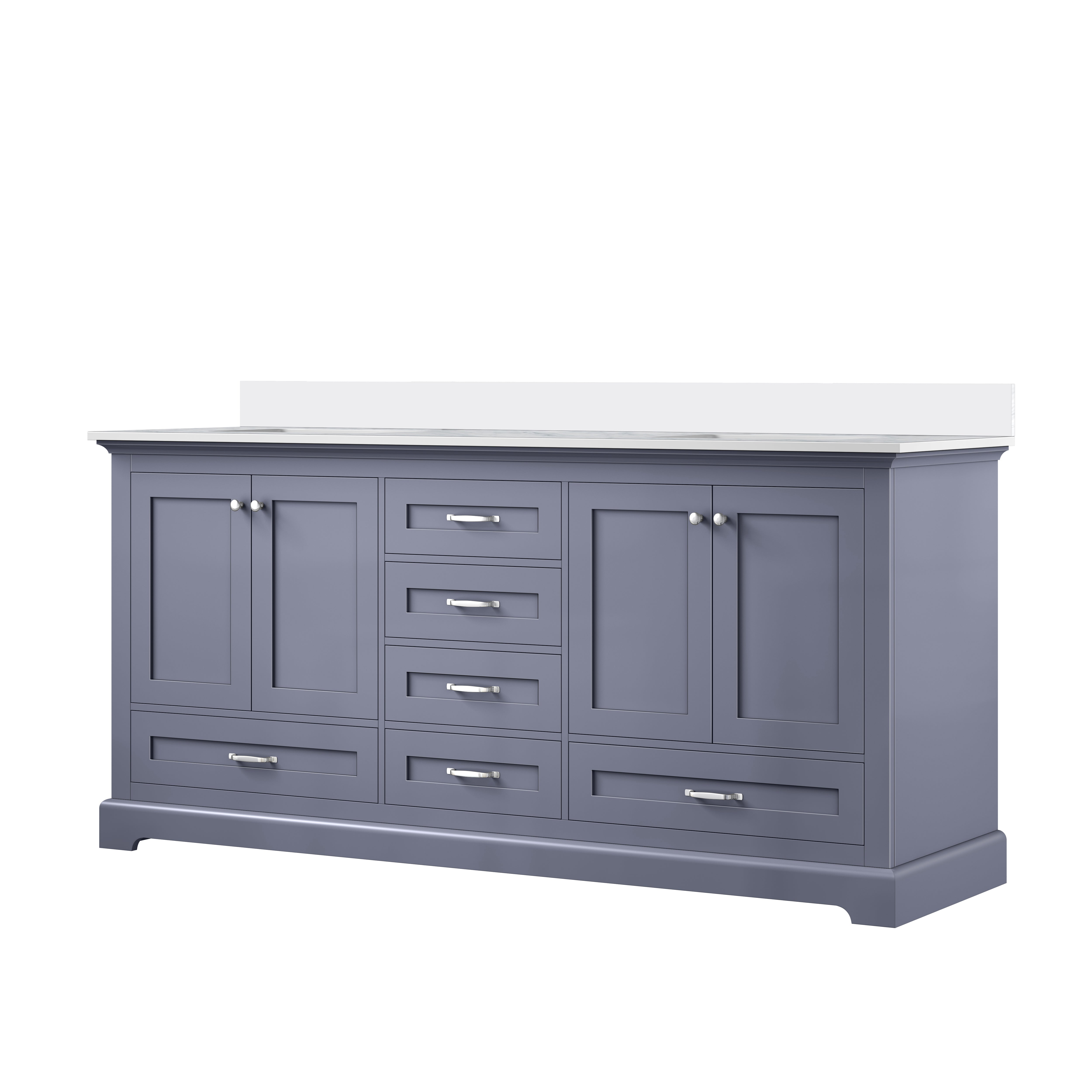 Dukes 72 in. W x 22 in. D Dark Grey Double Bath Vanity and Cultured Marble Top