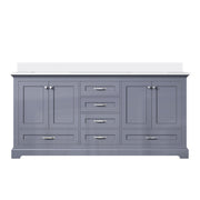 Dukes 72 in. W x 22 in. D Dark Grey Double Bath Vanity and Cultured Marble Top