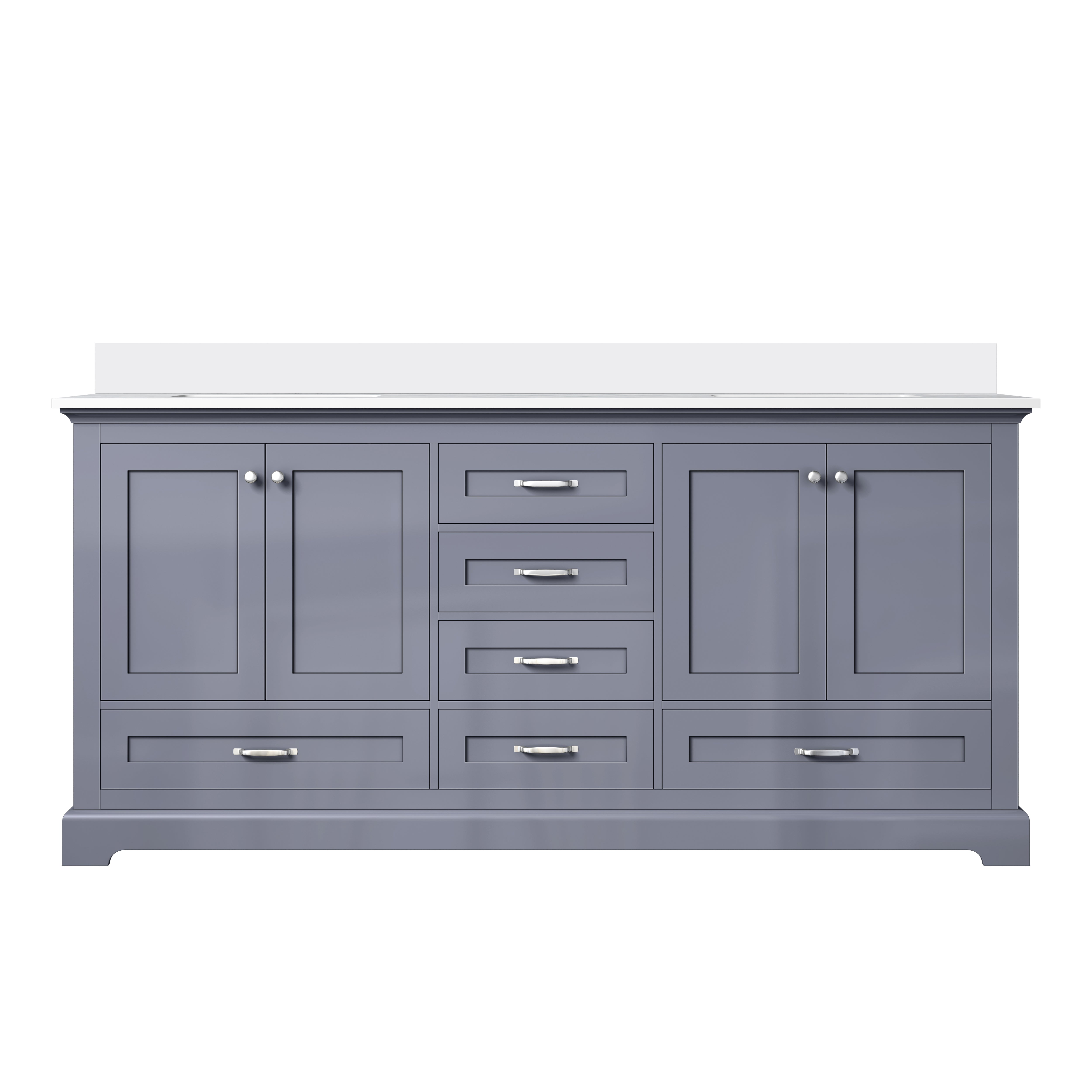 Dukes 72 in. W x 22 in. D Dark Grey Double Bath Vanity and Cultured Marble Top