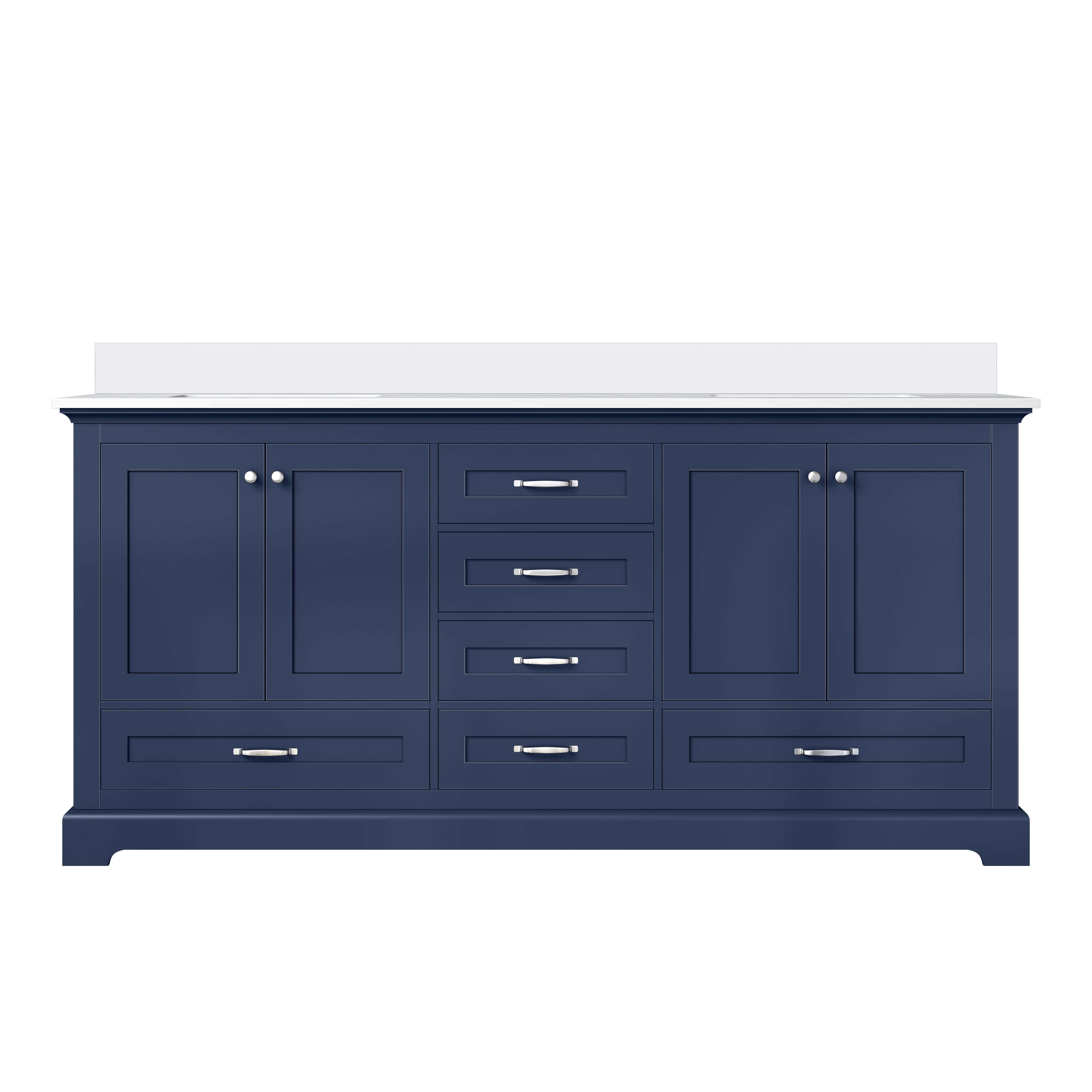 Dukes 72 in. W x 22 in. D Navy Blue Double Bath Vanity and Cultured Marble Top