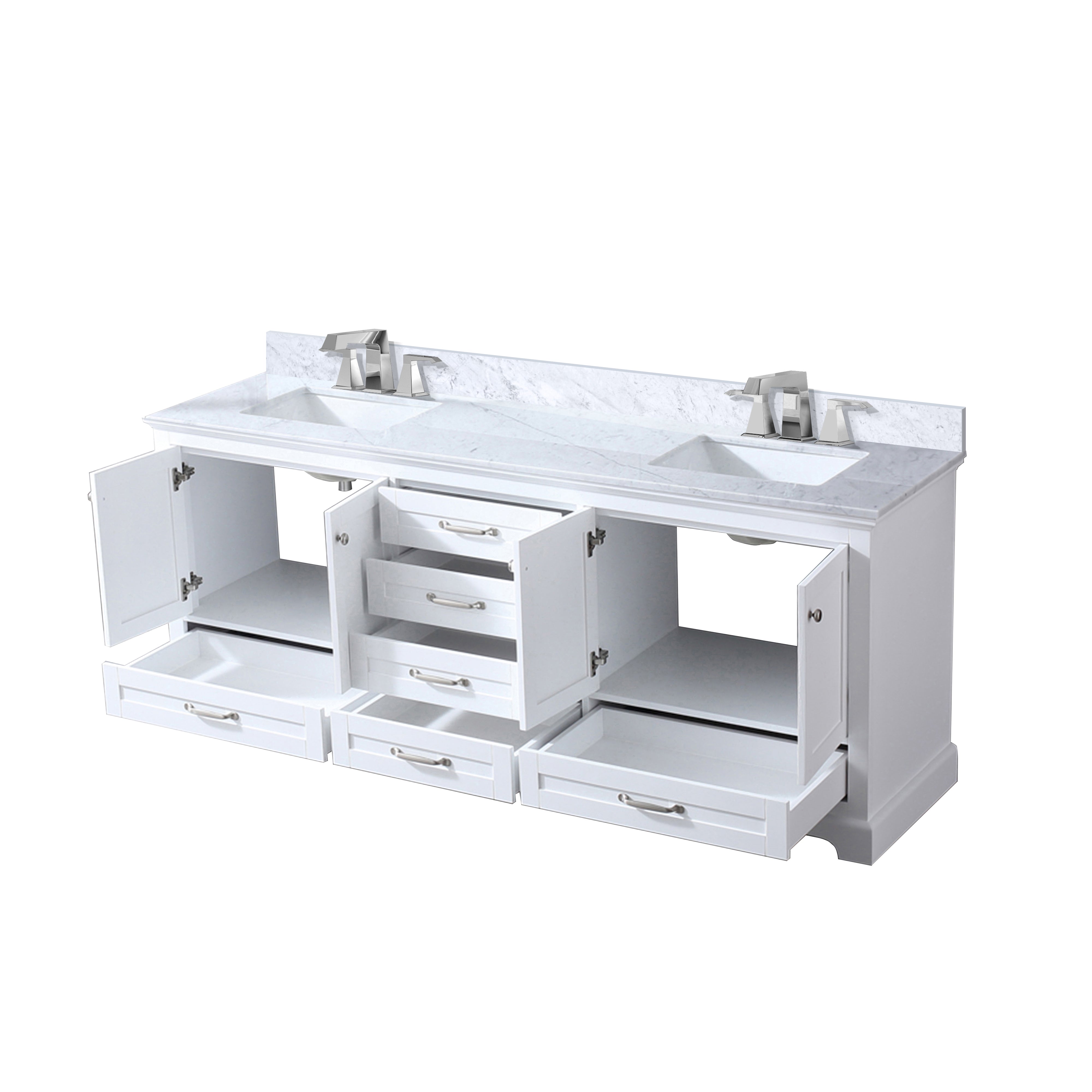 Dukes 80 in. W x 22 in. D White Double Bath Vanity