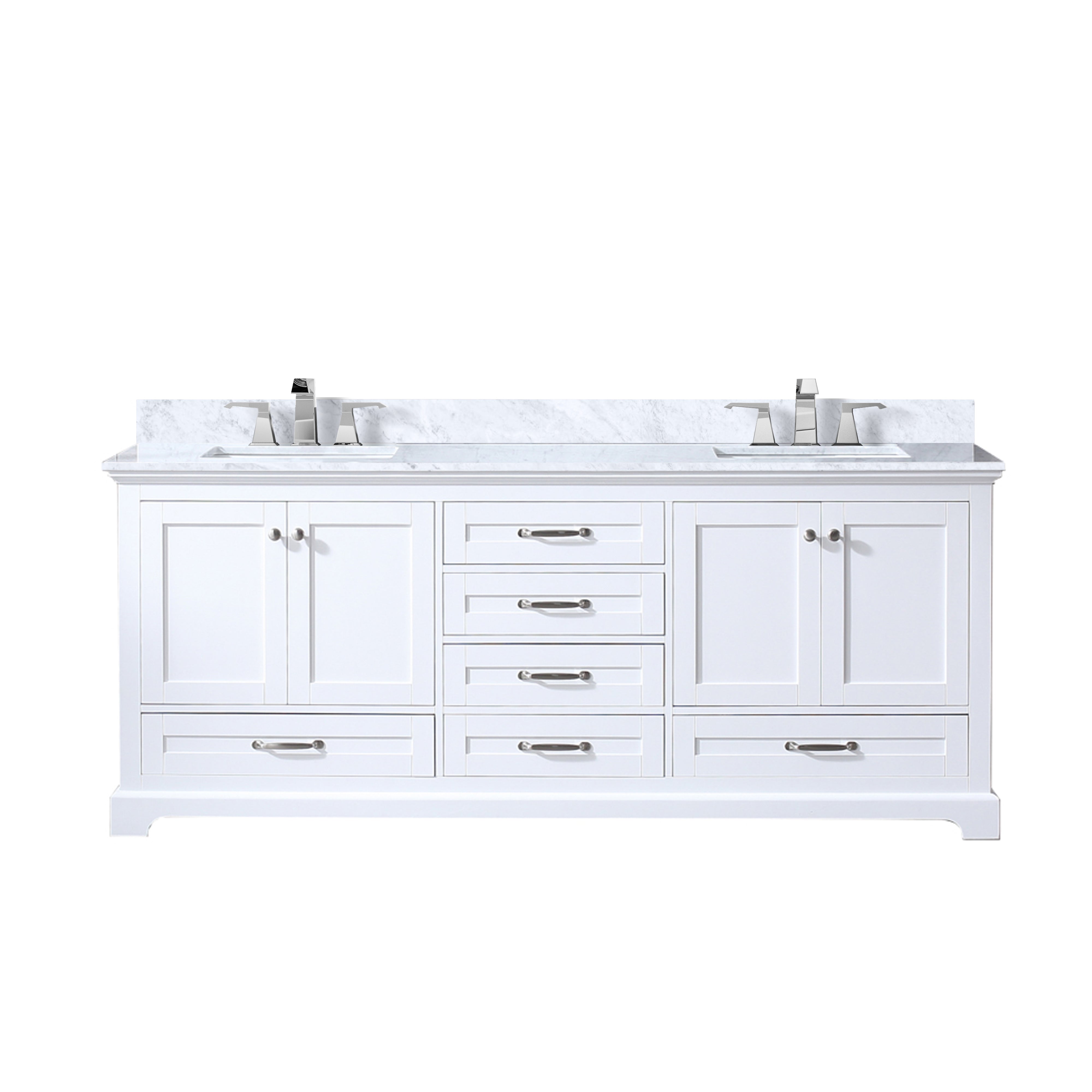 Dukes 80 in. W x 22 in. D White Double Bath Vanity