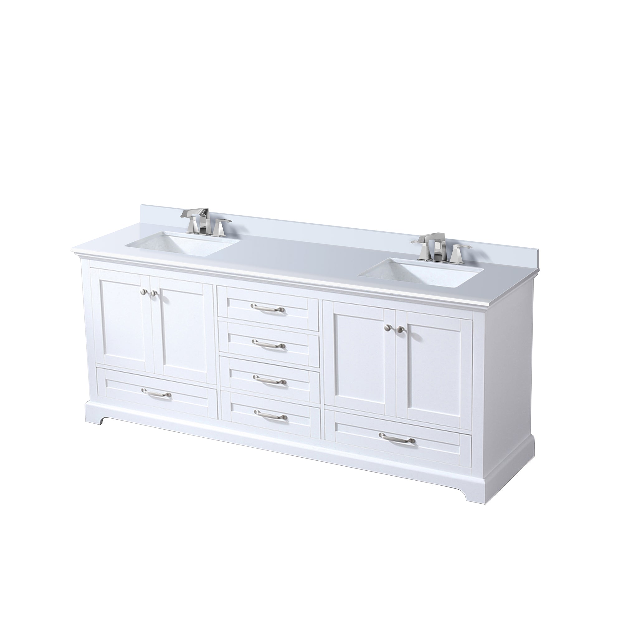 Dukes 80 in. W x 22 in. D White Double Bath Vanity
