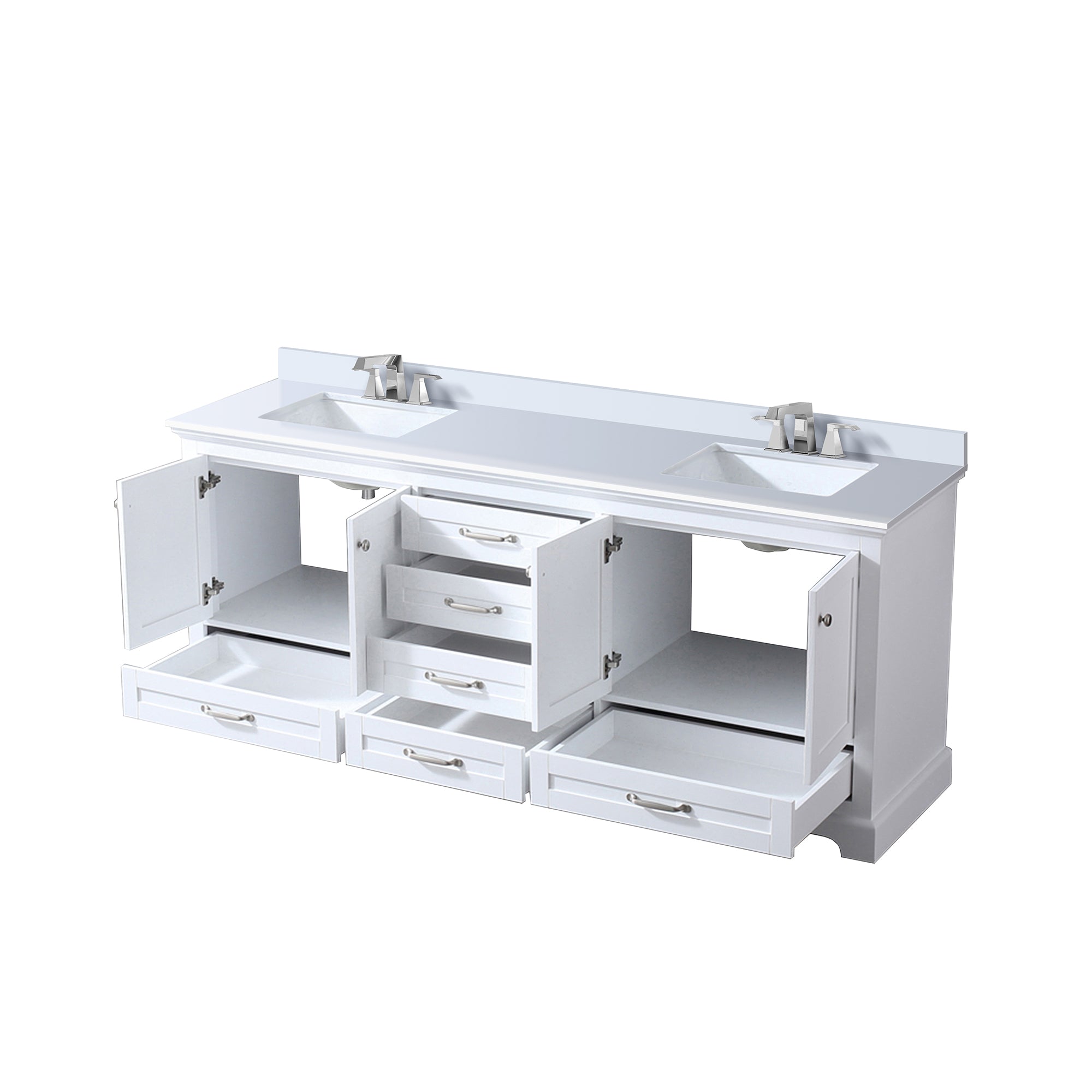 Dukes 80 in. W x 22 in. D White Double Bath Vanity