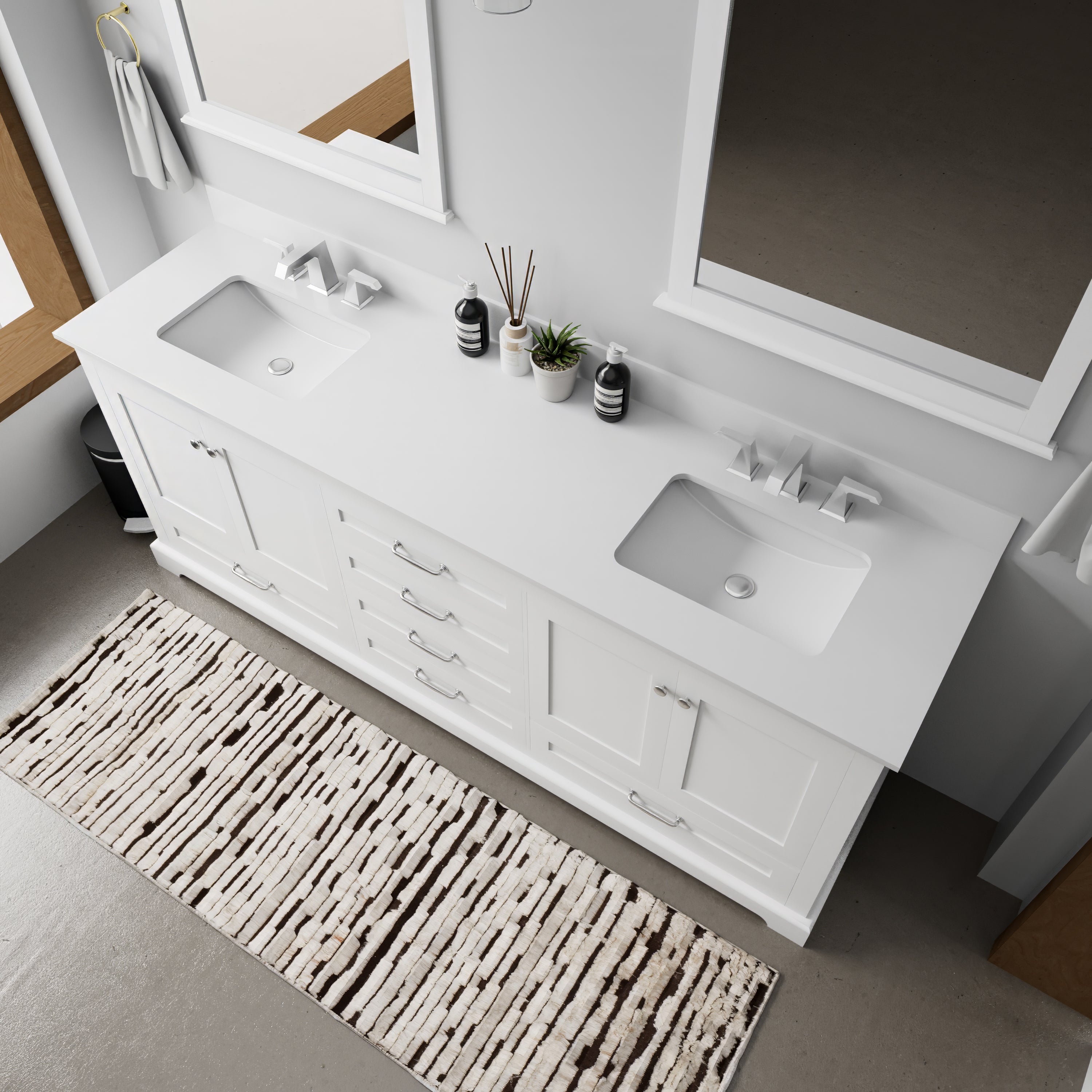 Dukes 80 in. W x 22 in. D White Double Bath Vanity