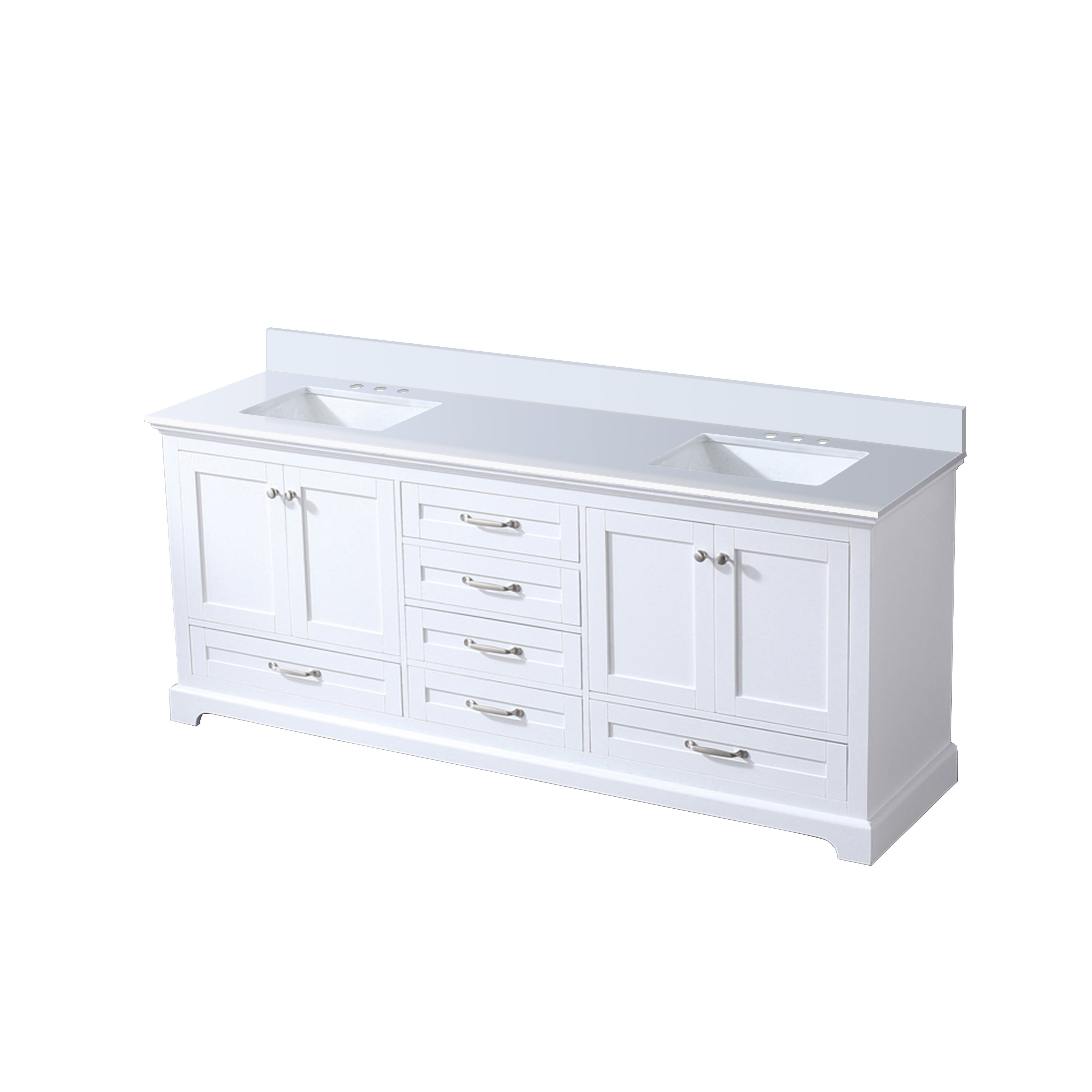 Dukes 80 in. W x 22 in. D White Double Bath Vanity