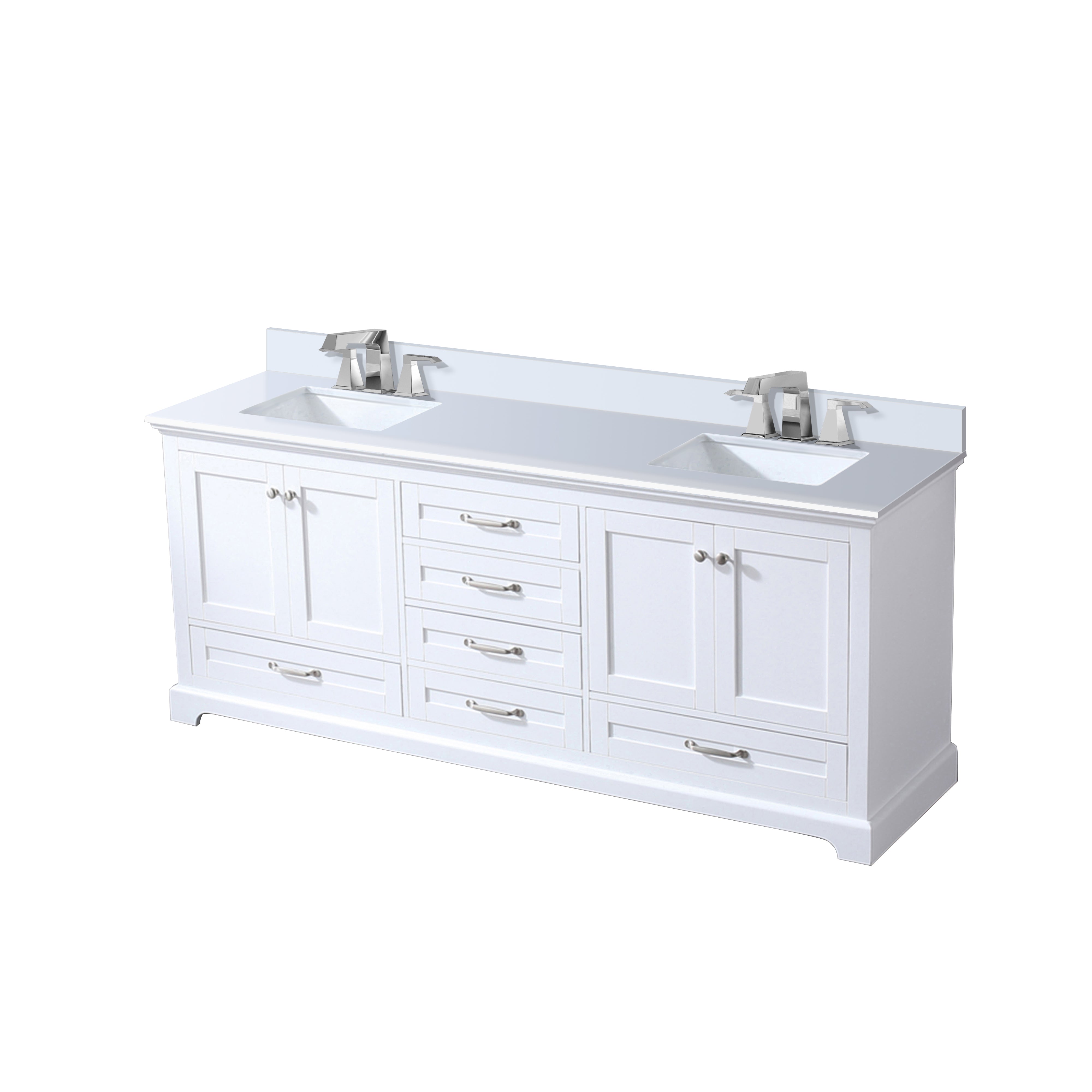 Dukes 80 in. W x 22 in. D White Double Bath Vanity