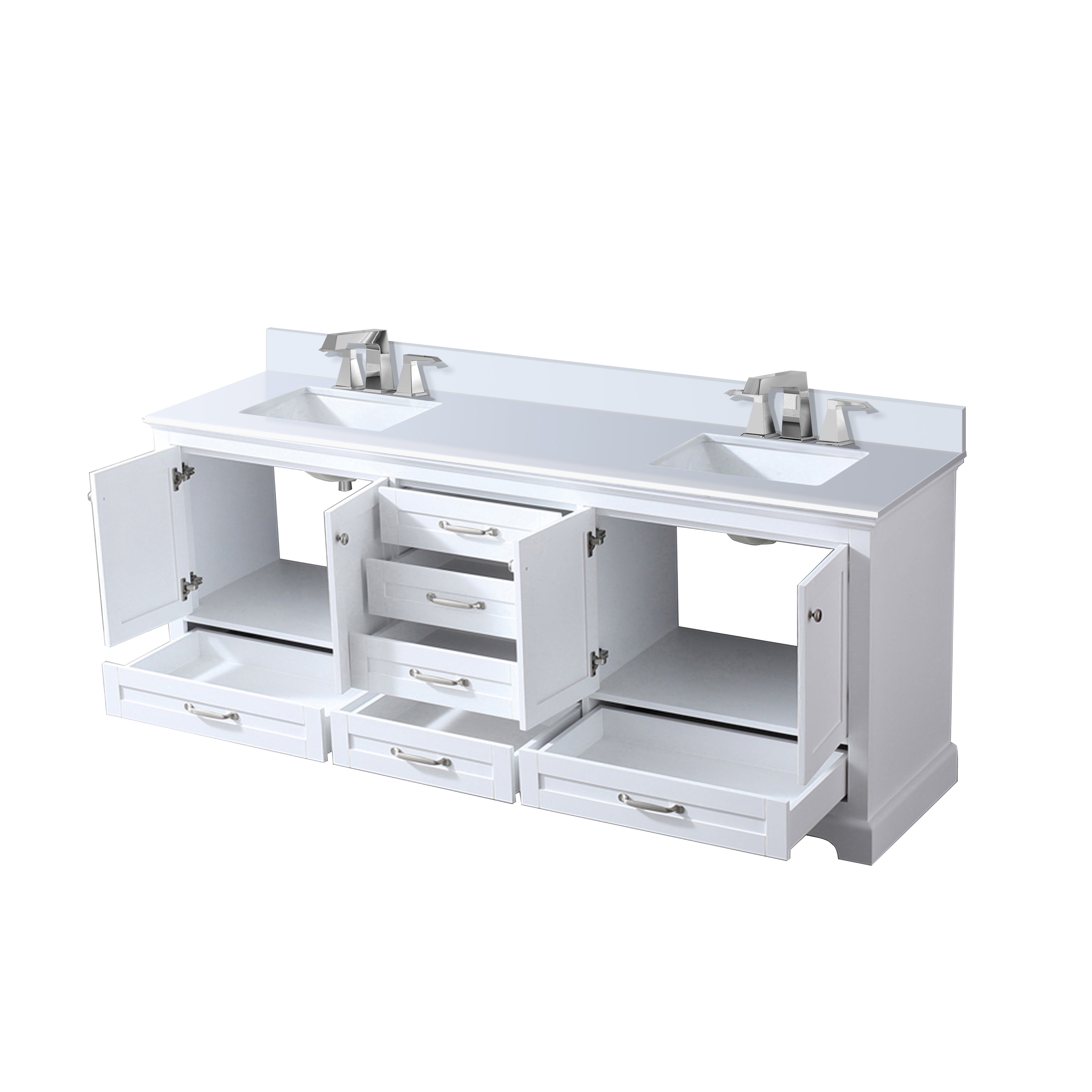 Dukes 80 in. W x 22 in. D White Double Bath Vanity