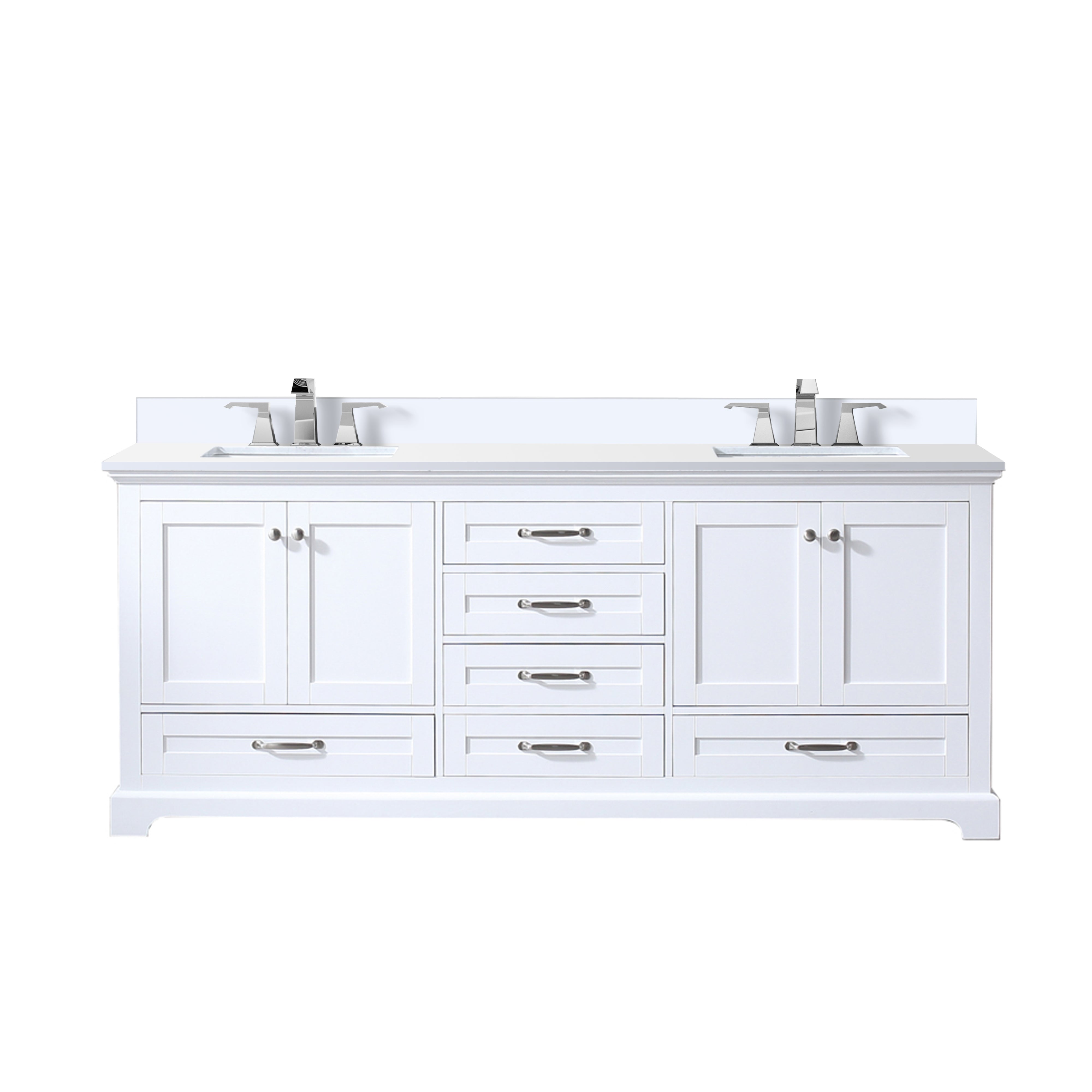 Dukes 80 in. W x 22 in. D White Double Bath Vanity