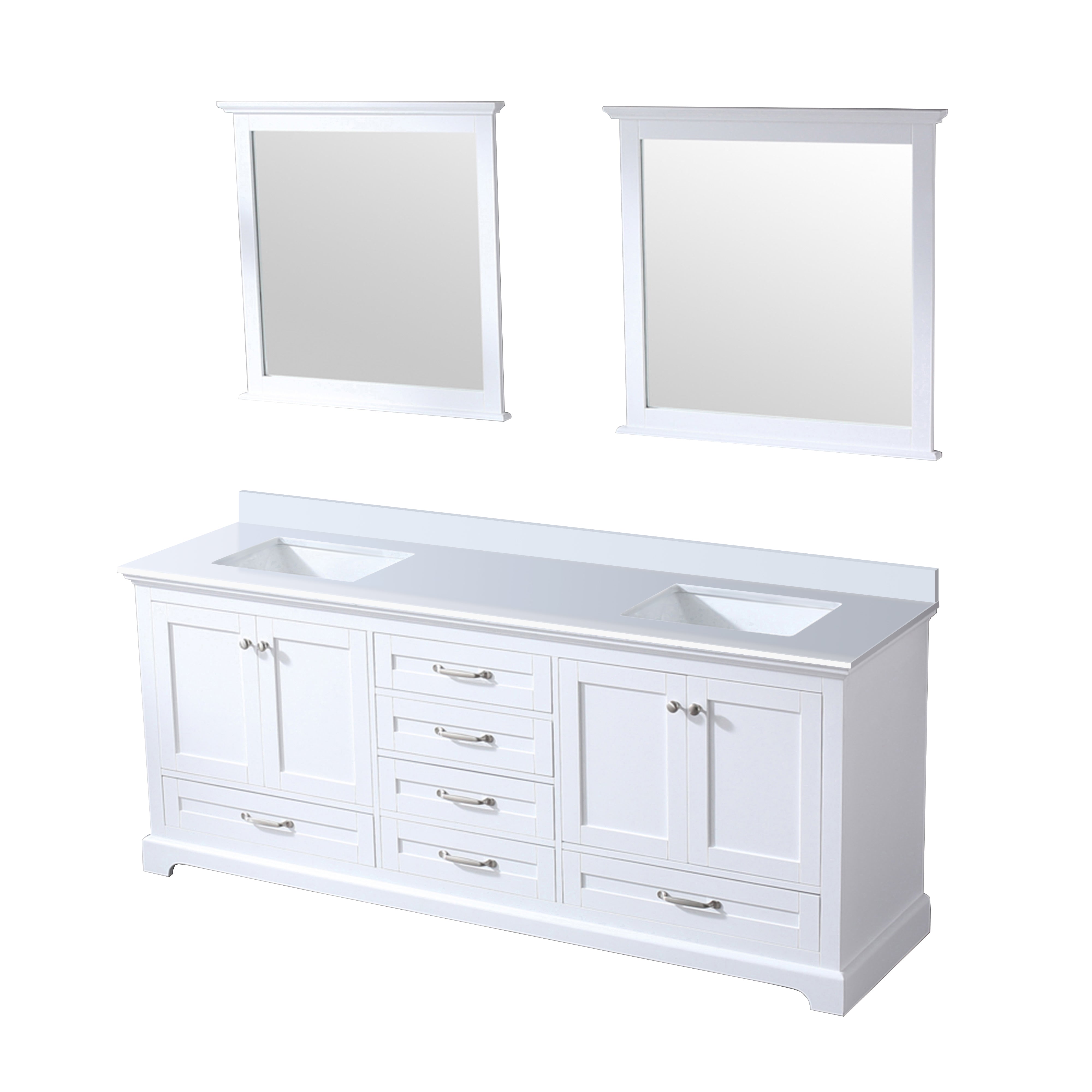 Dukes 80 in. W x 22 in. D White Double Bath Vanity